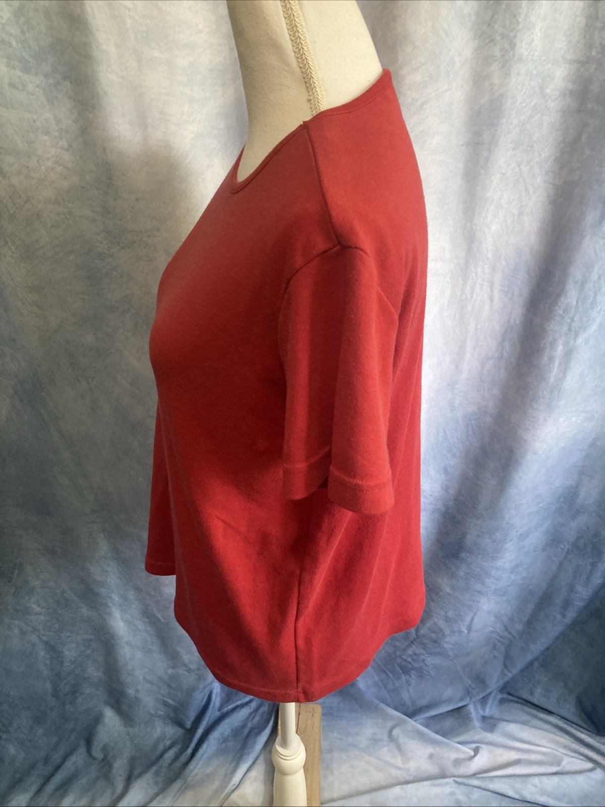 Vtg 90s Y2K Basic Editions Red Blank T Shirt Small Cotton Blend Plain Tee GUC