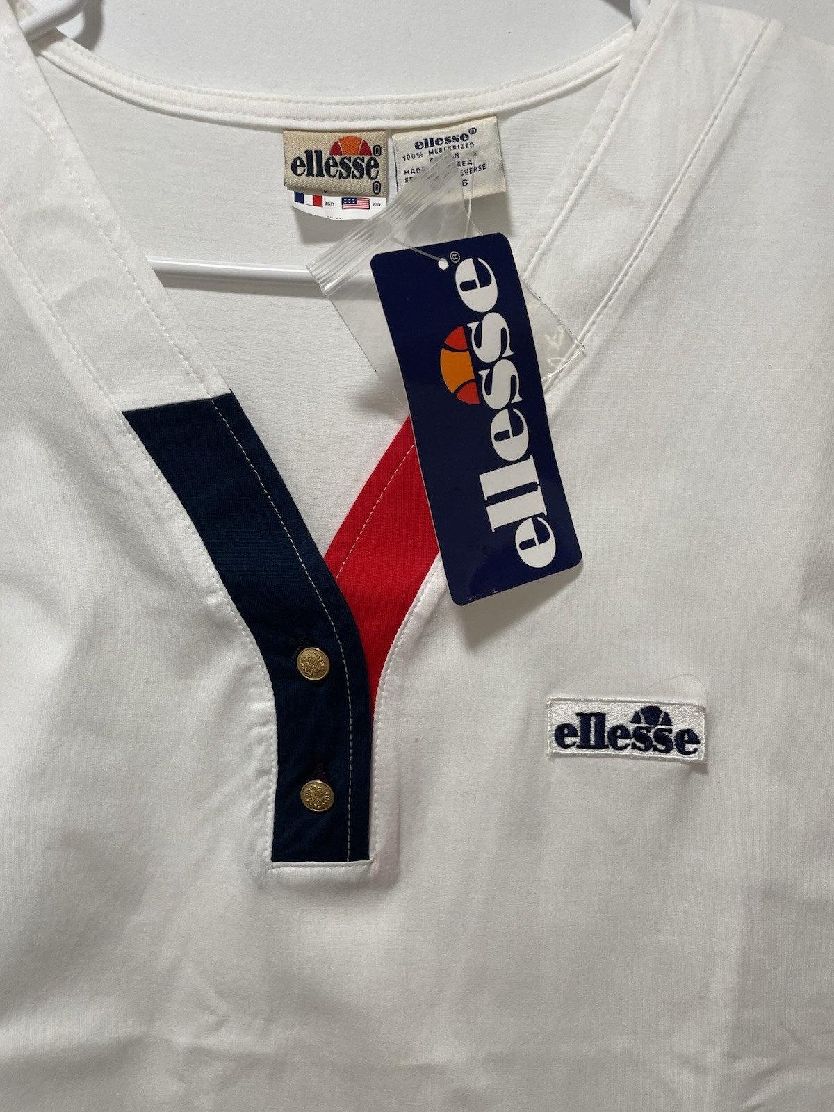 Vintage Ellesse V-Neck Shirt/Top From 1980/90s Sportswear Collection!