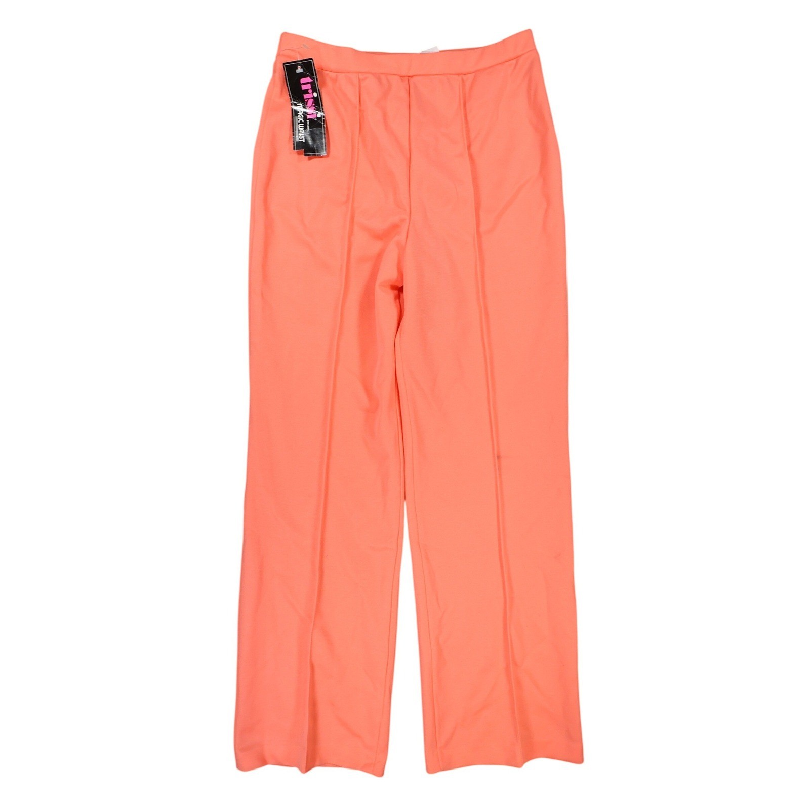 Trissi Pants Women 12 Coral New Vintage Magic Waist Double Knit 1972
