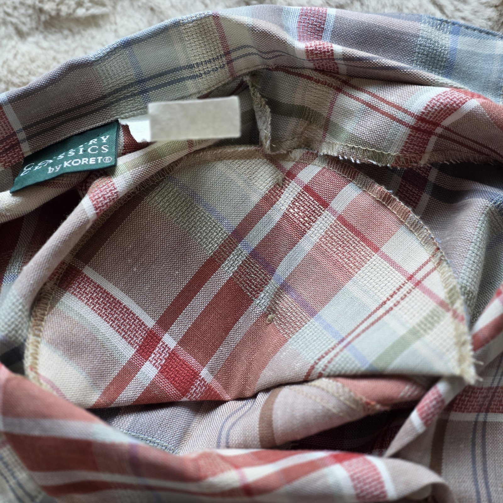 Vintage 90s Koret Plaid 2 Piece Matching Set Women Blouse Culotte Shorts Country