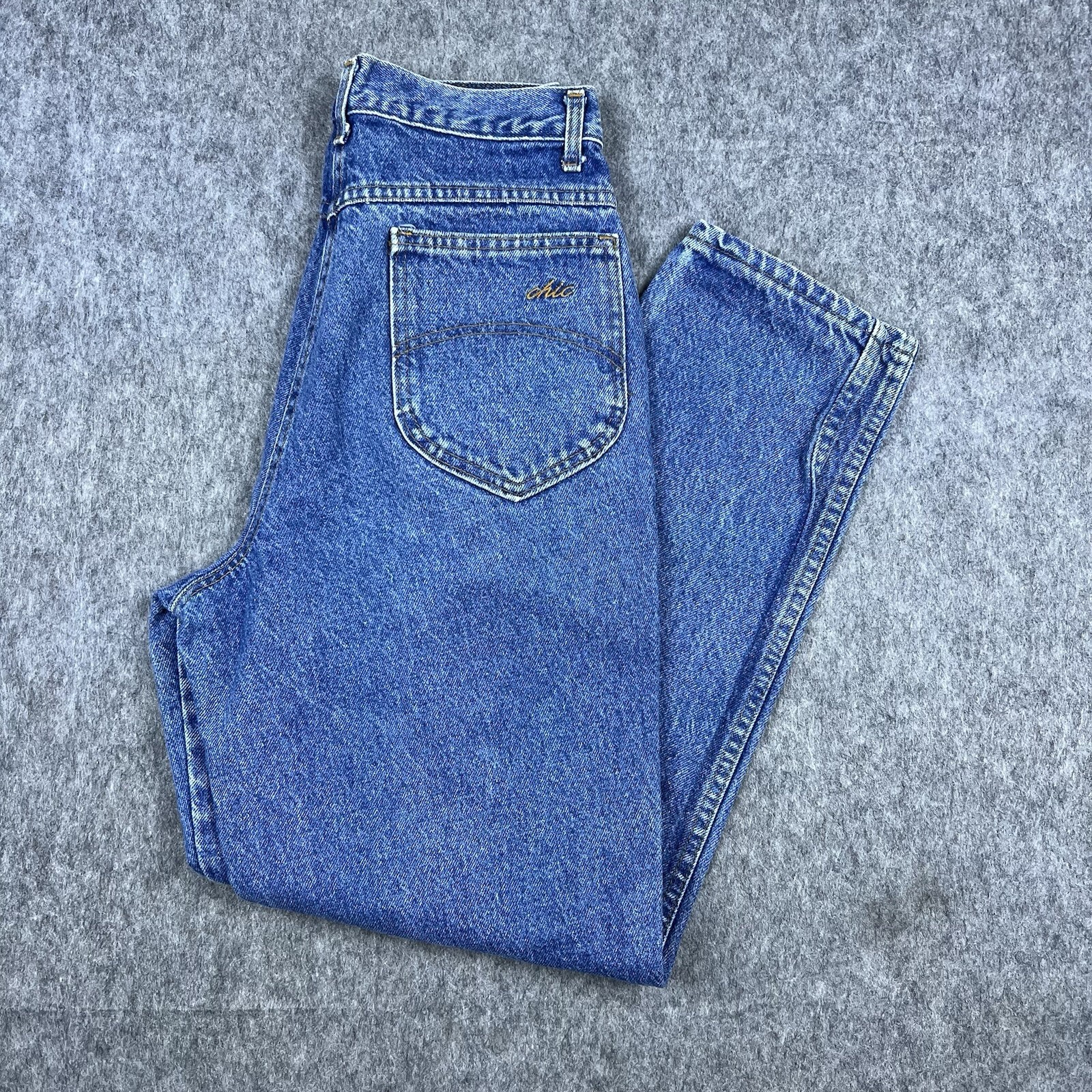 Vtg Chic Women&rsquo;s Jeans High Waisted 100% Cotton Blue Denim 80&rsquo;s USA Made Size 10