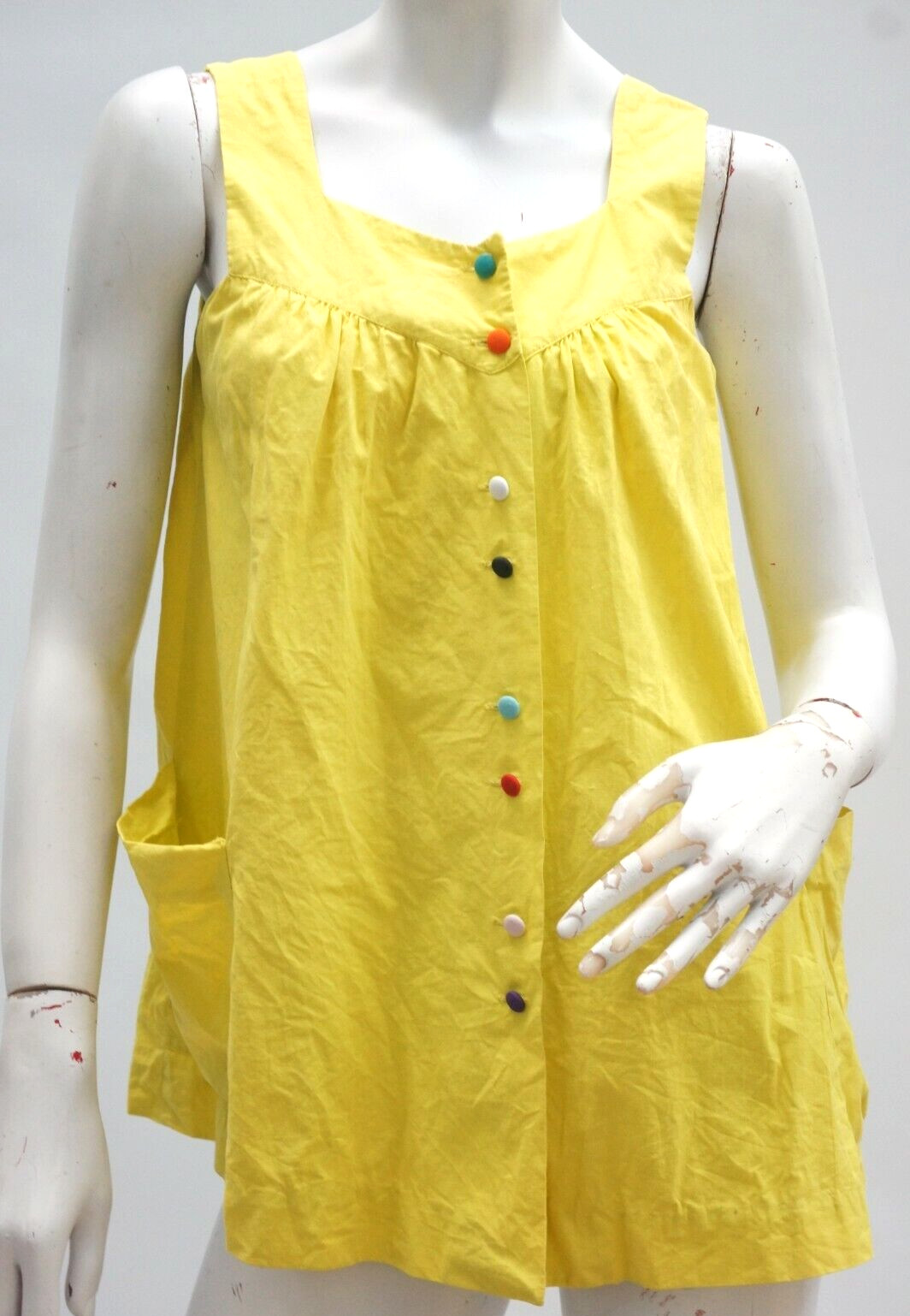 Vintage 60s Women&rsquo;s Yellow Hawaiian Tunic House Coat By Paradise Sportswear