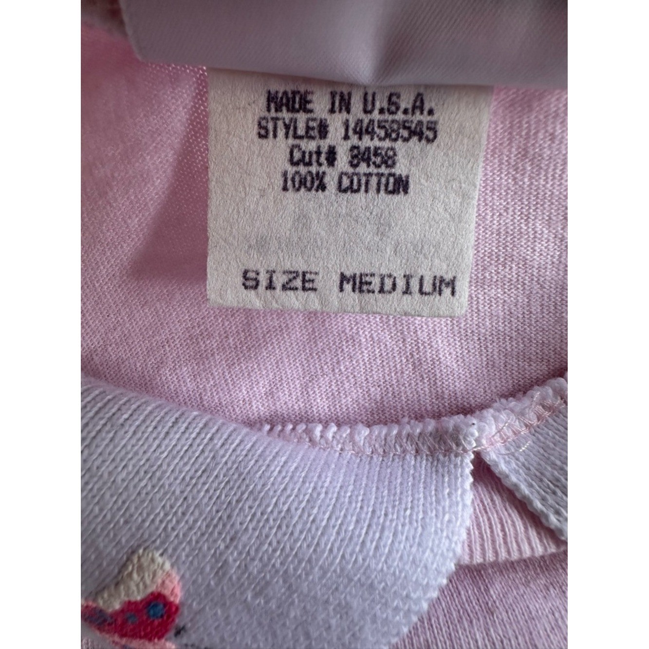 80&rsquo;s Vintage Spumoni Puff Print Collared T-Shirt Medium Easter Spring Animals