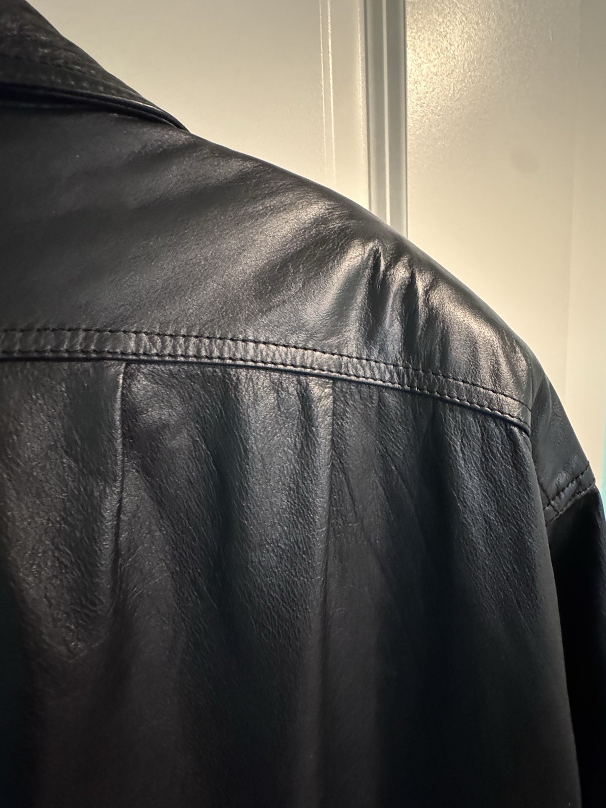 Jacqueline Ferrar Vintage Medium Trench Coat 1980s-90s Black Genuine Leather