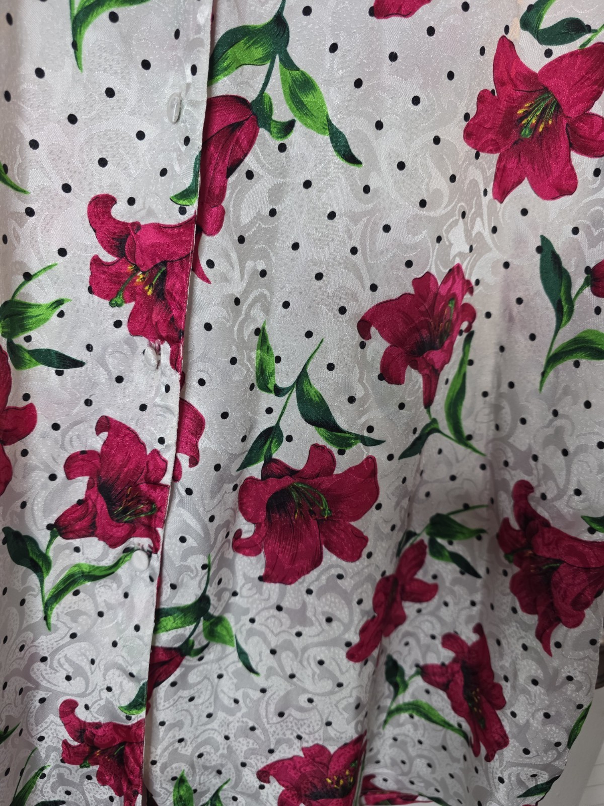 Vintage 90s Polka Dot Foral Intimate Pleasures Nightgown Size 26/28(Fits 3X)