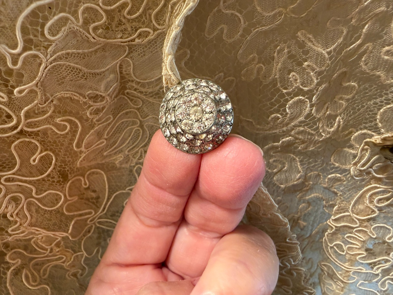 Antique Edwardian Soutache Lace Jacket, Very Fragile for Reclaiming, Rhinestone