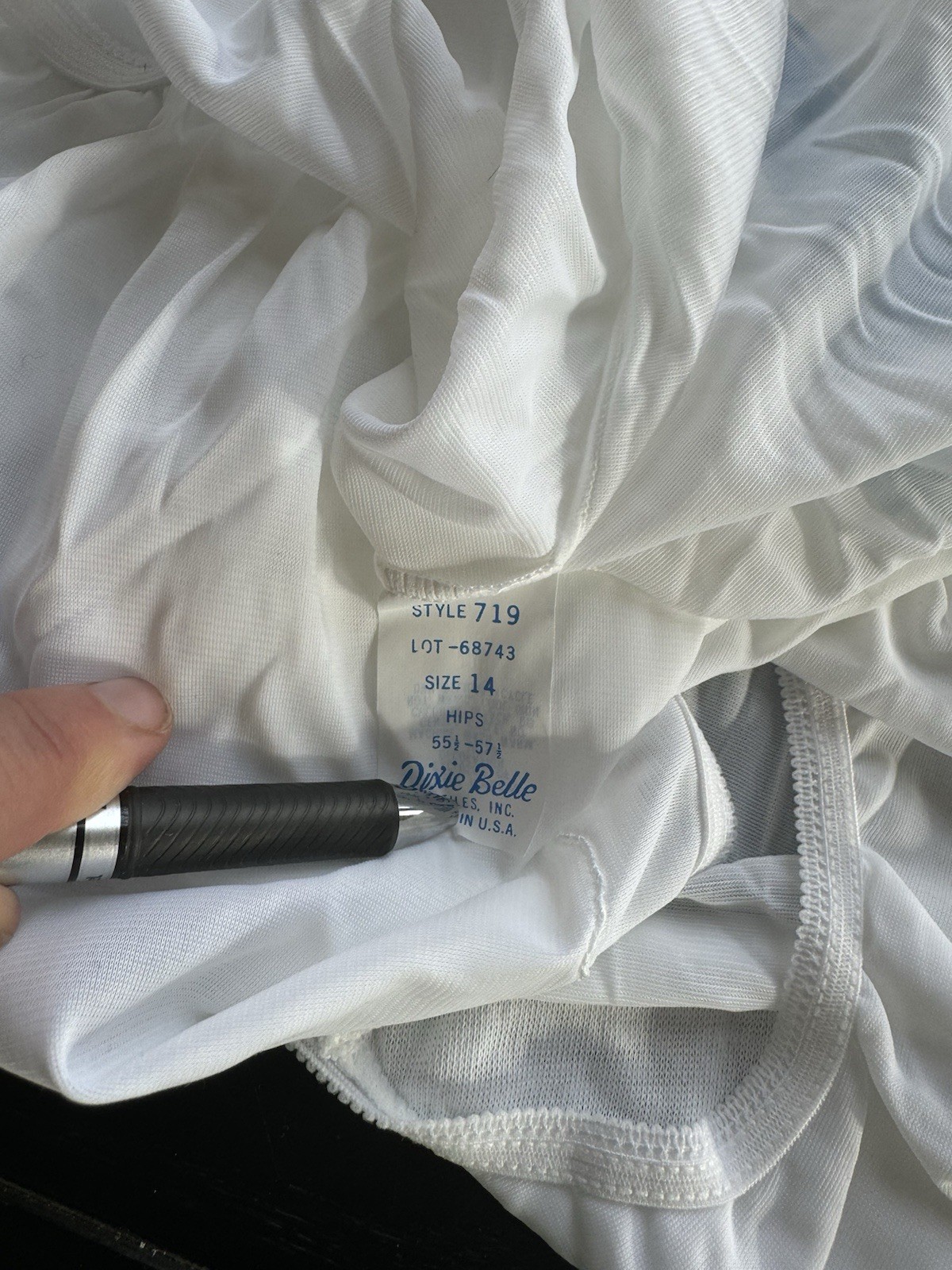 VTG Dixie Belle Sheer Nylon High Waist Panties White Sculpted Feature 3 In Lot