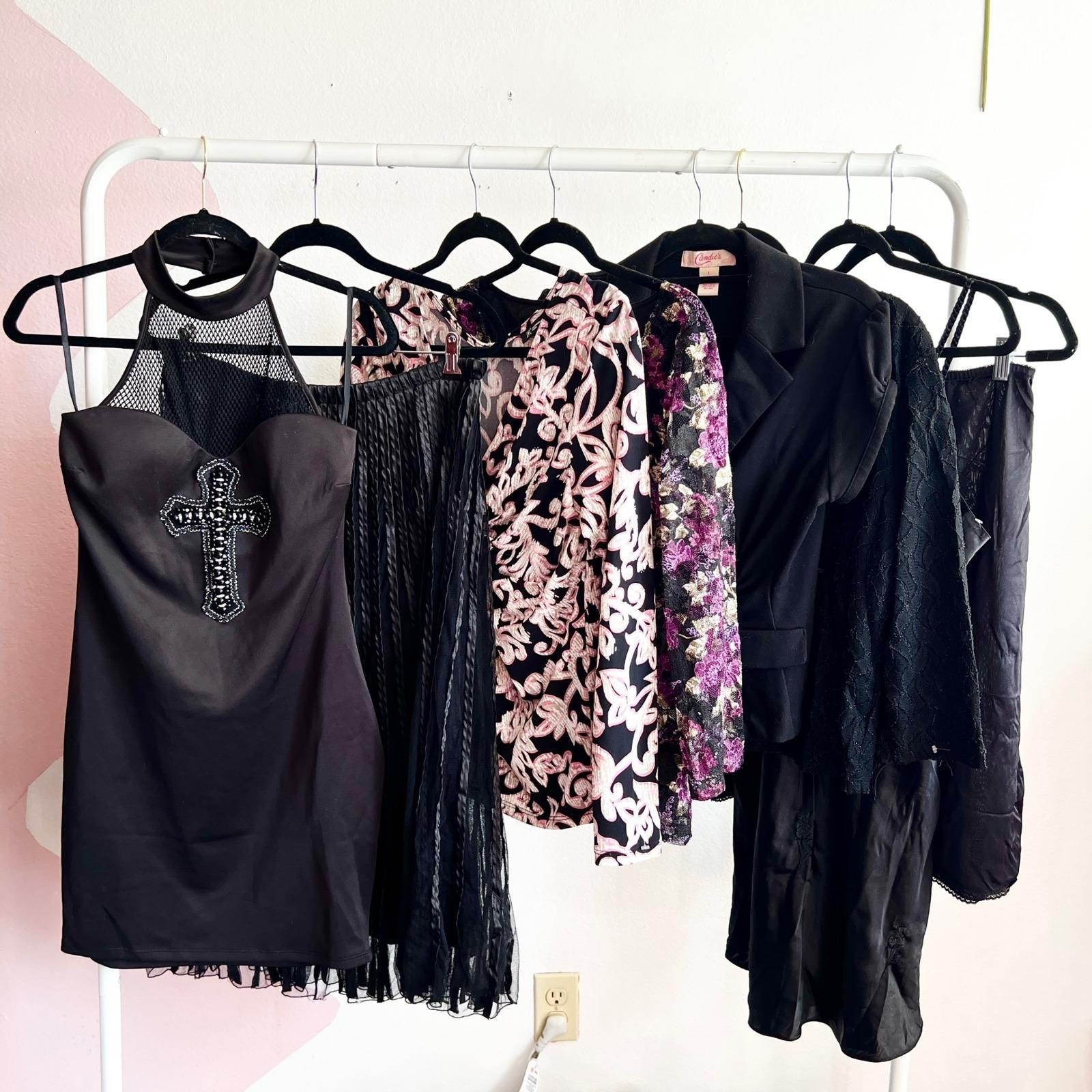 Vintage Goth Clothing Lot Bundle 7pc Size Large