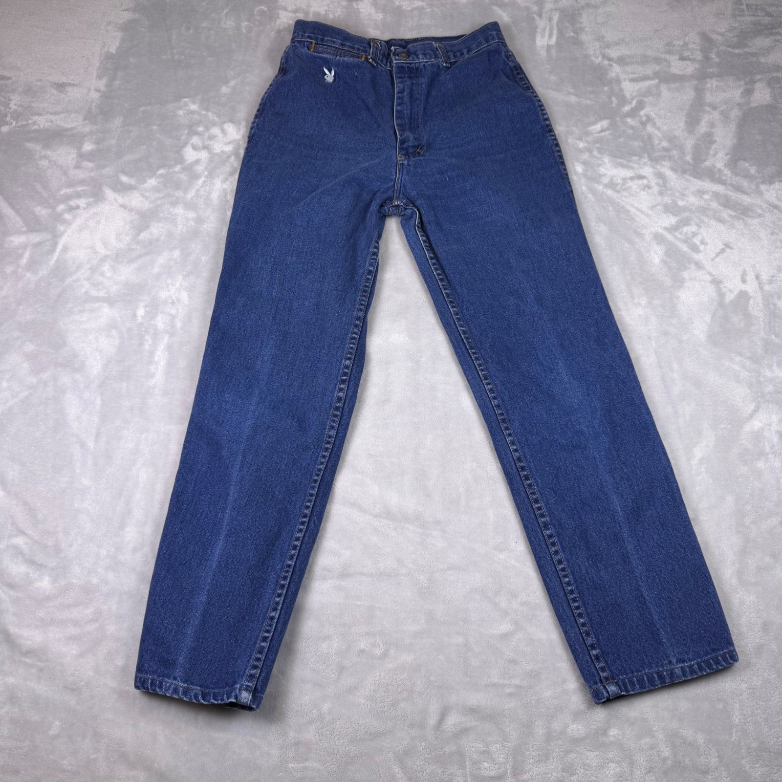Vintage Playmate Playboy High Waisted Mom Jeans Medium Wash Blue Bunny Logo 26