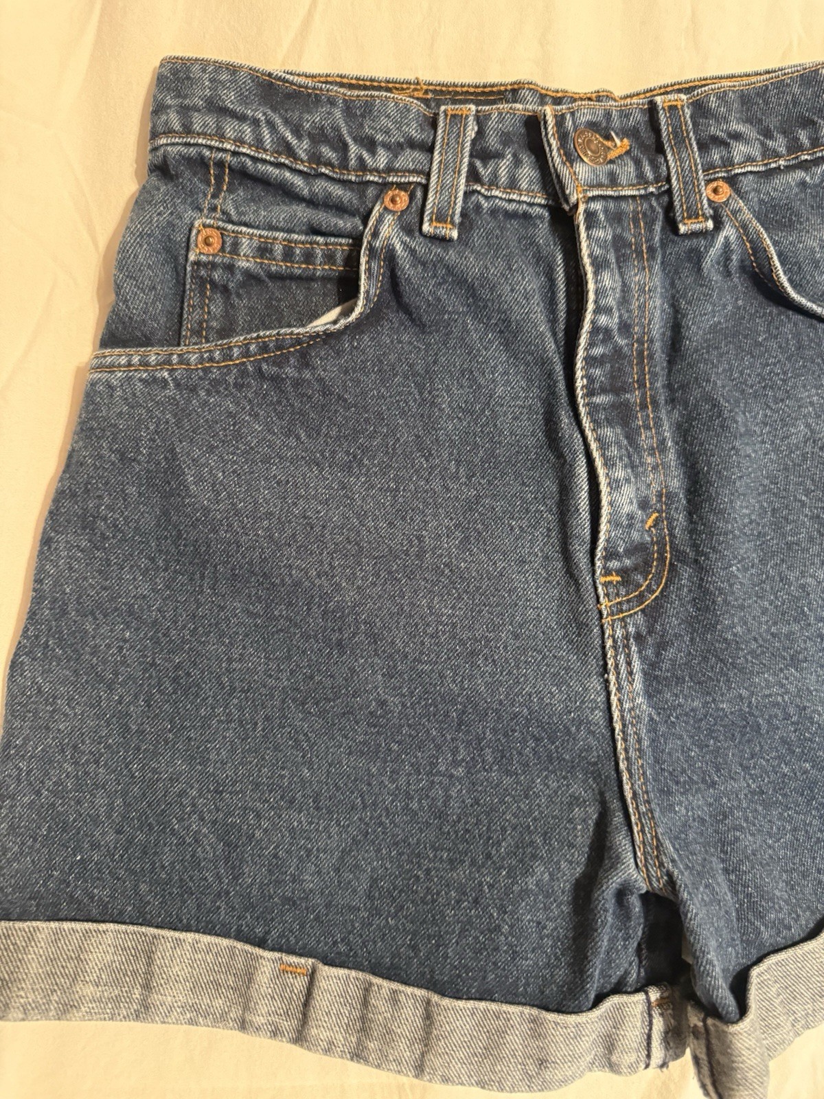 Levi’s Women’s Vintage 954 Made In Usa Dark Wash Seven Jr W 26” Orange Tab 90S