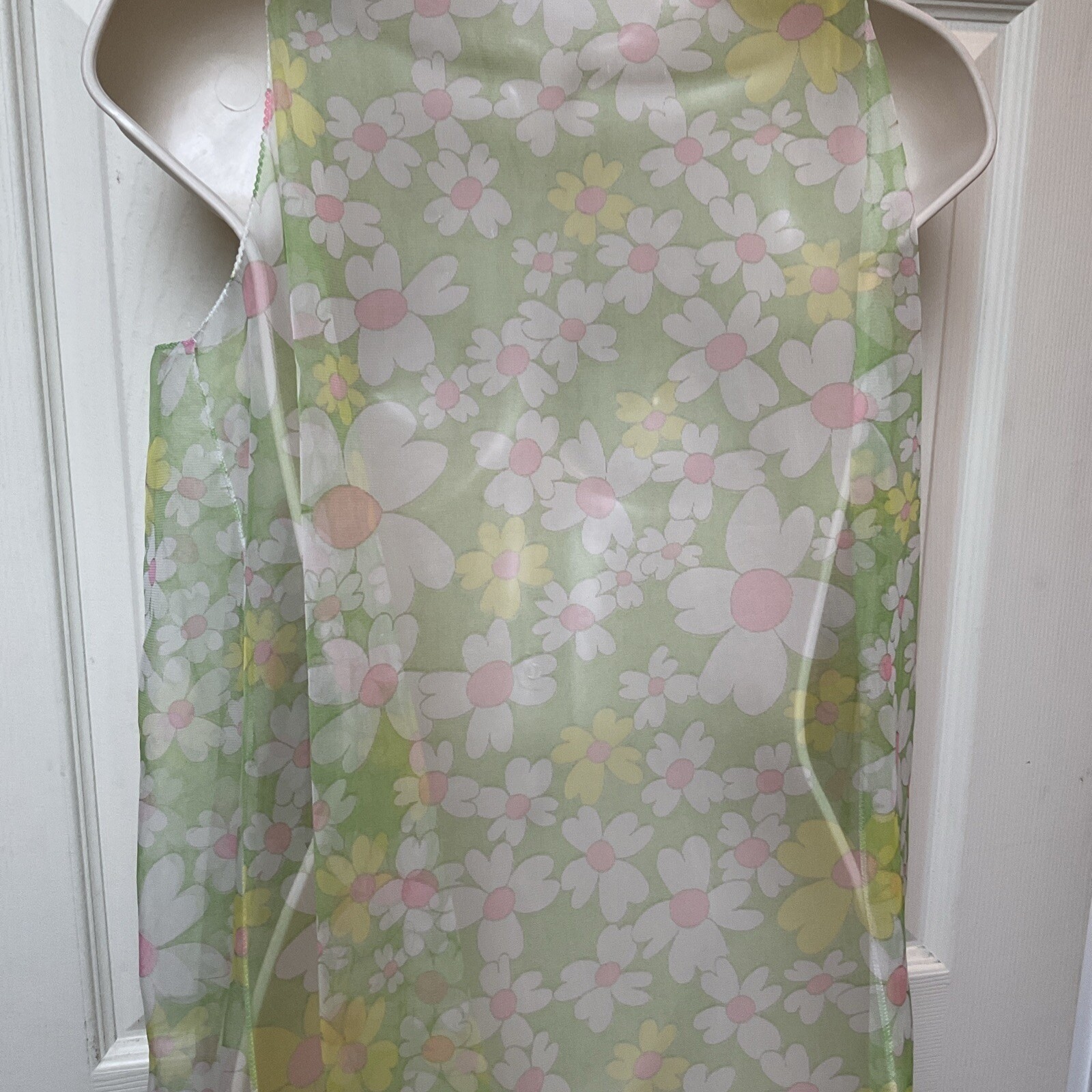 Vintage Van Roalte Hostess Dress Coverup Sheer Daisy Groovy Mod Size Small Rare