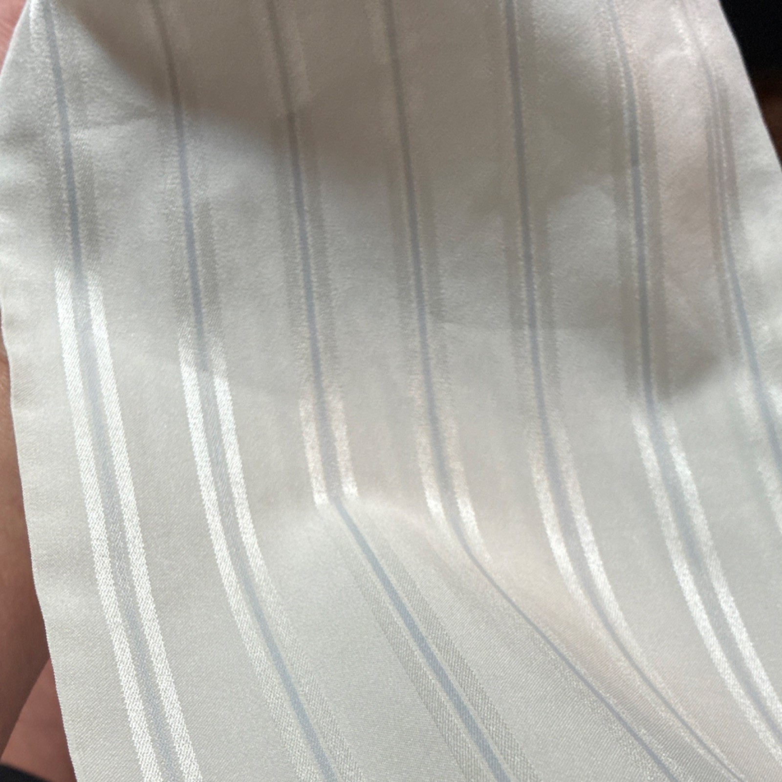 Paris Station Ivory White Striped Button Front Long Sleeve Shirt Size M Vintage