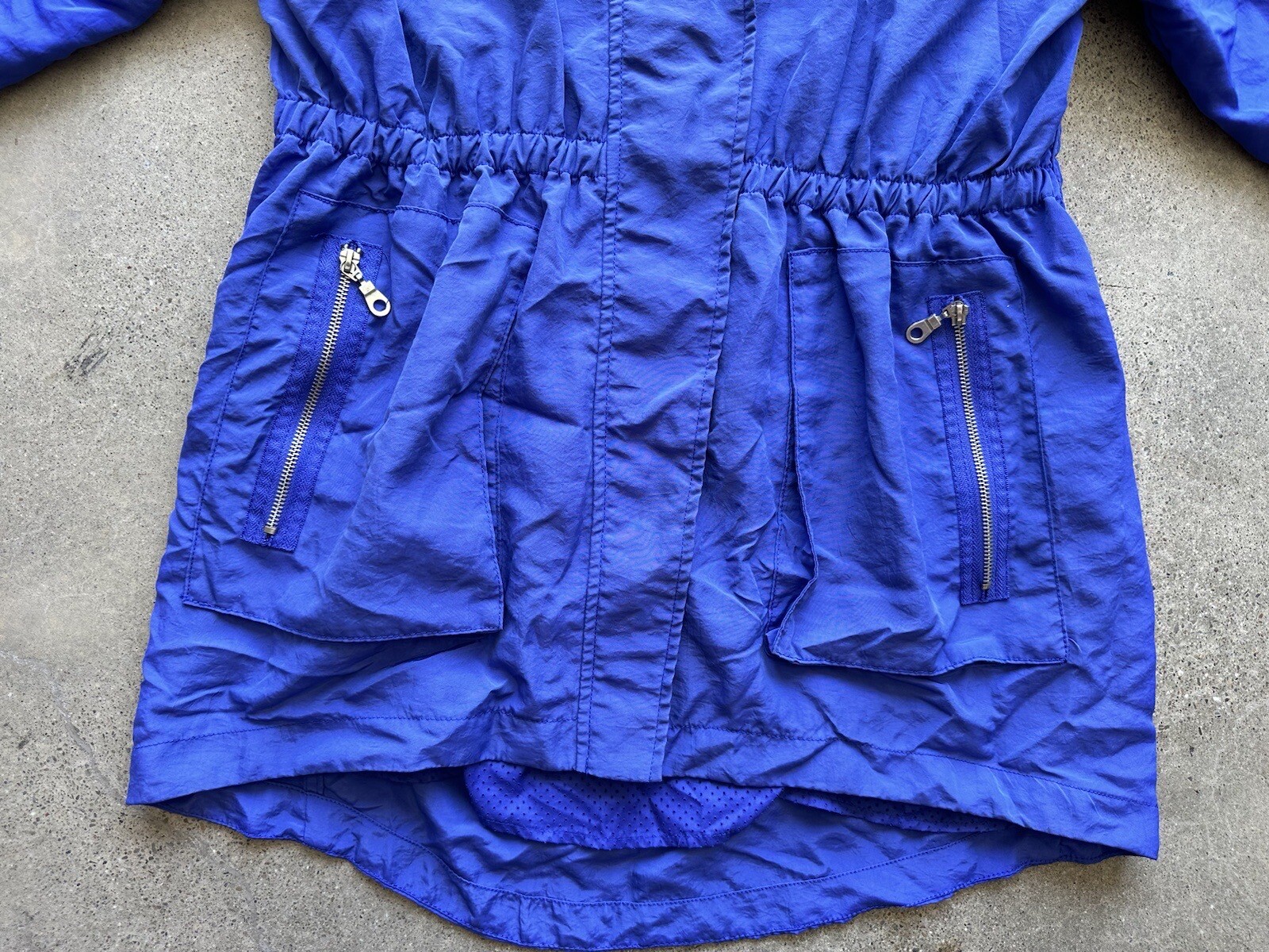 Vintage G.E.T Equipment General Technique Blue Nylon Blend Hidden Hood Jacket