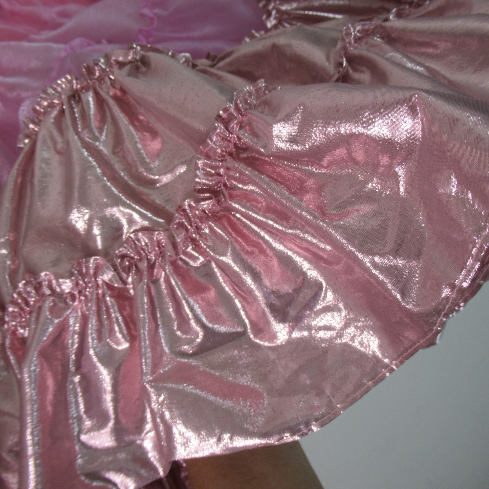 Square Apparel Petticoat Square Dance M Ruffles 3 Tone Metal Pink 3 Tier 2 Layer