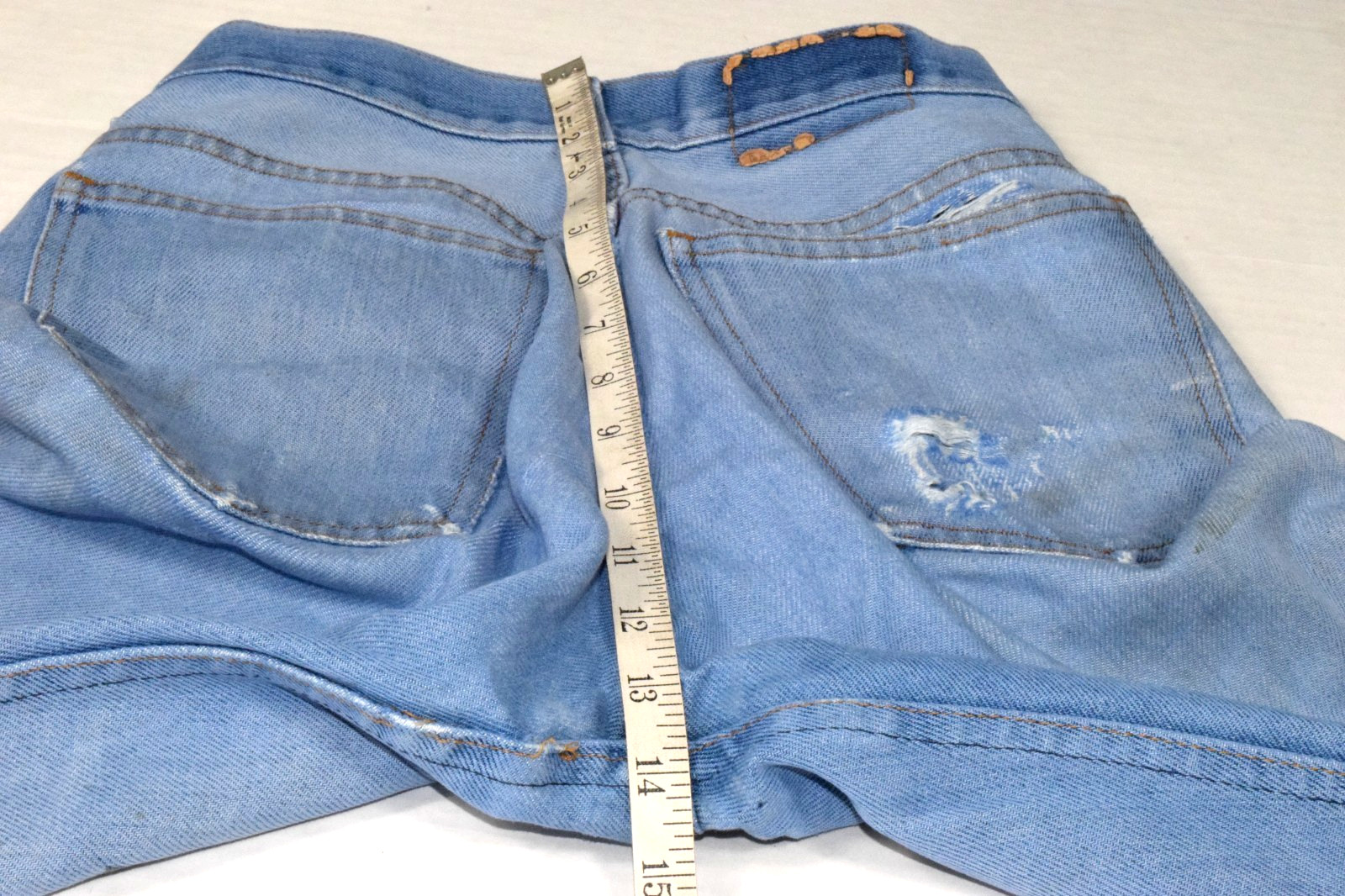 Vintage JCPenney Plain Pockets Jeans 27 x 30 70s Blue Bootcut Cowgirl Thrashed