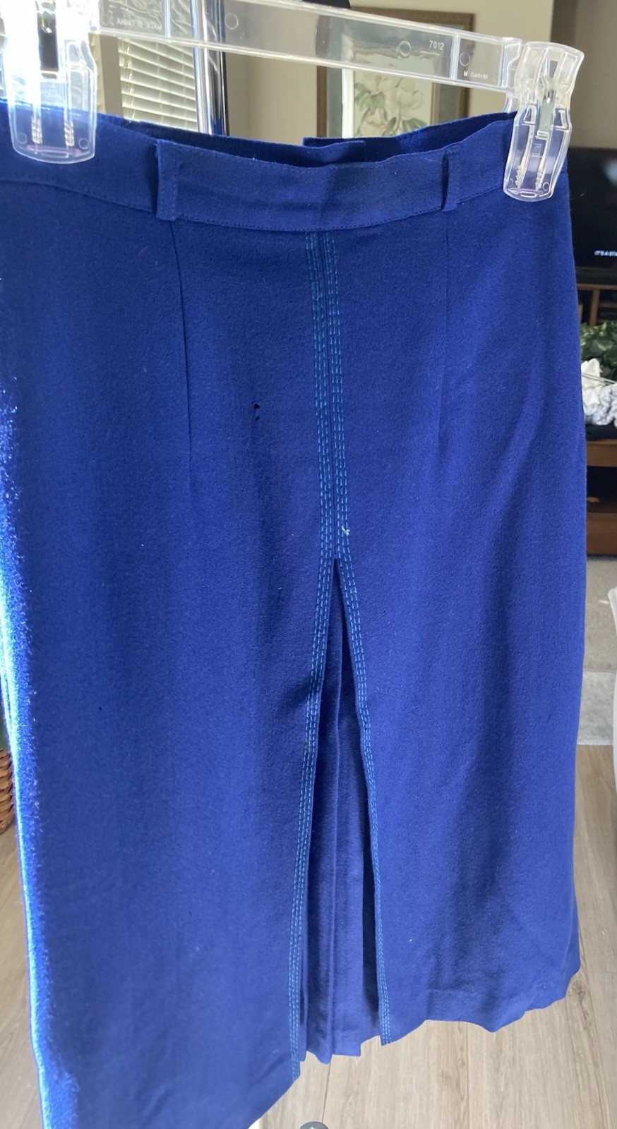 Vintage Seaward Kanebo Fine Wool Royal Blue Tea Length Skirt 1950’s French Tags