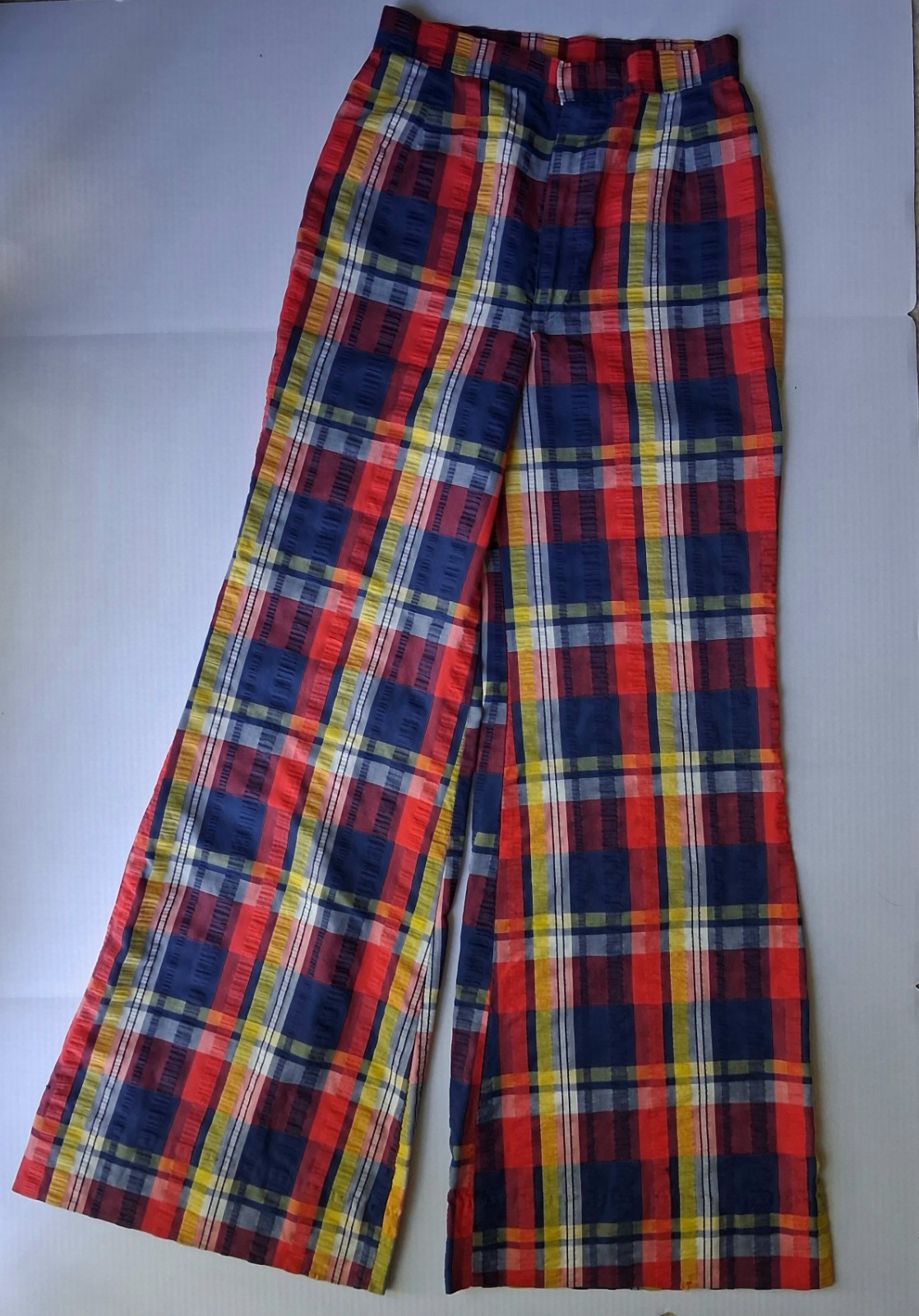 VINTAGE 1970s MAVERICK PLAID FLARED WOMEN&rsquo;S PANTS FLARE BELL BOTTOMS COOL MAN!