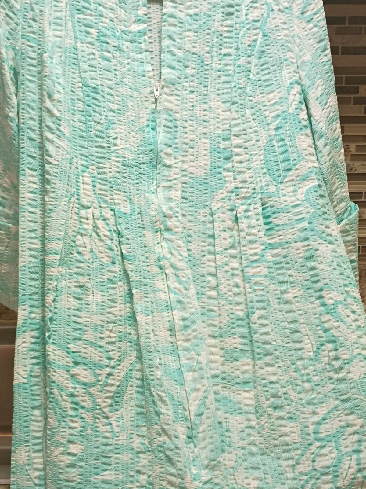 Vtg Elegant David Brown California Long Summer House Dress Gown Robe S USA NWT