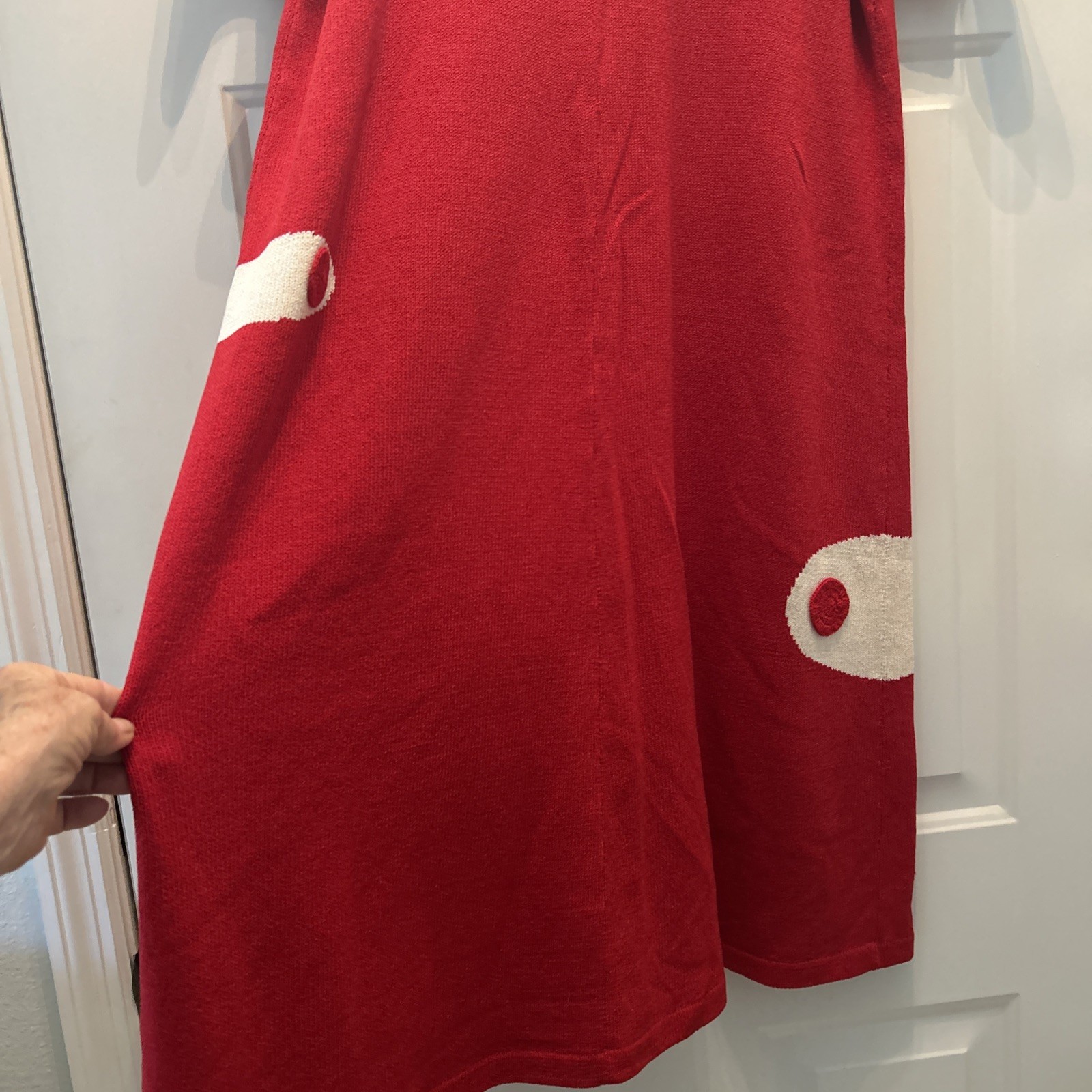 Vintage The Michael Collection Red White Knit Dress XL