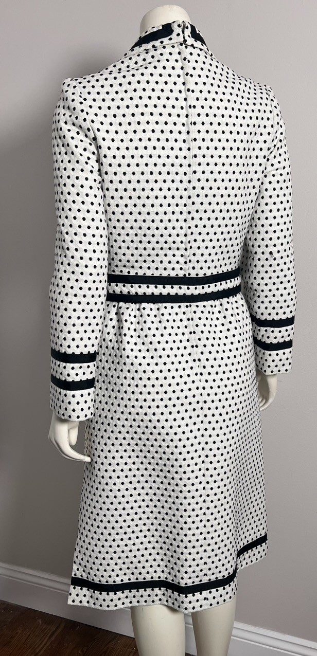Vintage 1960s Custom Made Polka Dot Dress with Belt – Mod Jackie O Style