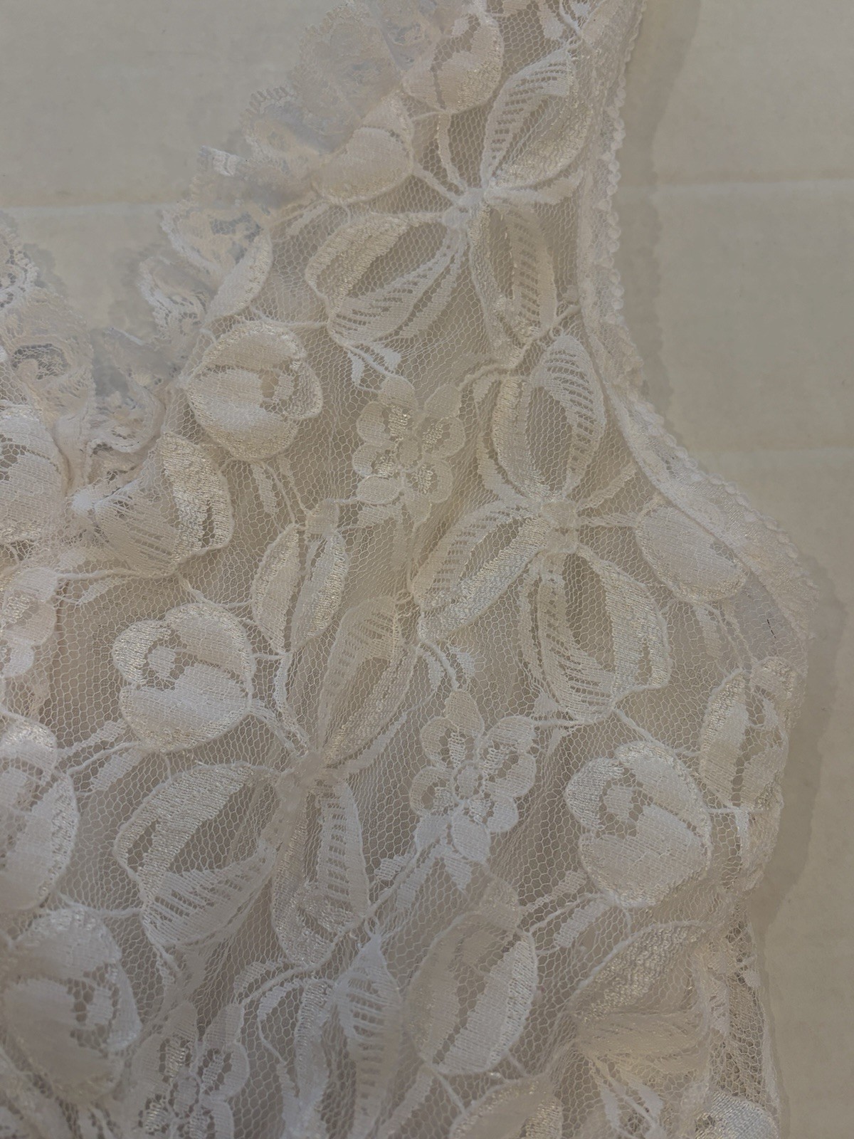 Vintage Tosca Lingerie Ivory Lace Camisole Coquette Cottagecore Bridal Sheer L