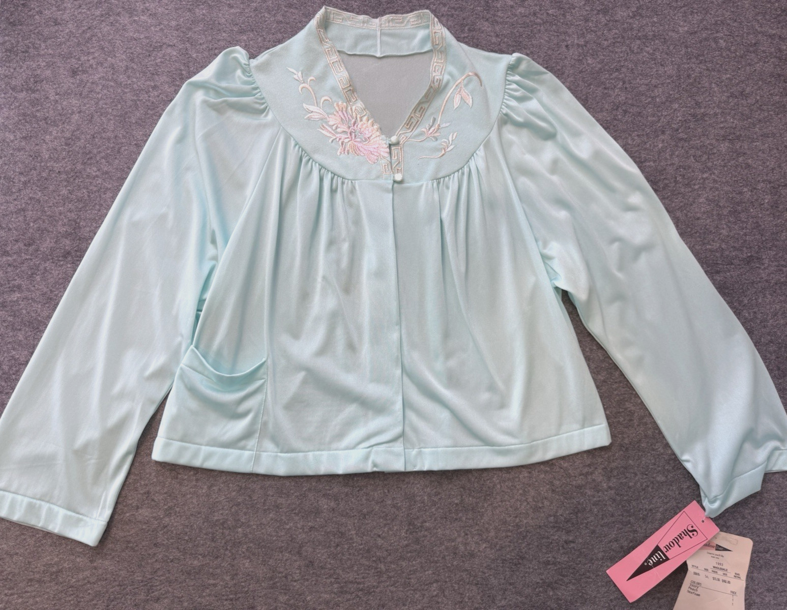 Vtg SHADOWLINE Bed Jacket Robe Cottagecore, Embroidery, Sz S/M, NOS w/Tag 90&rsquo;s