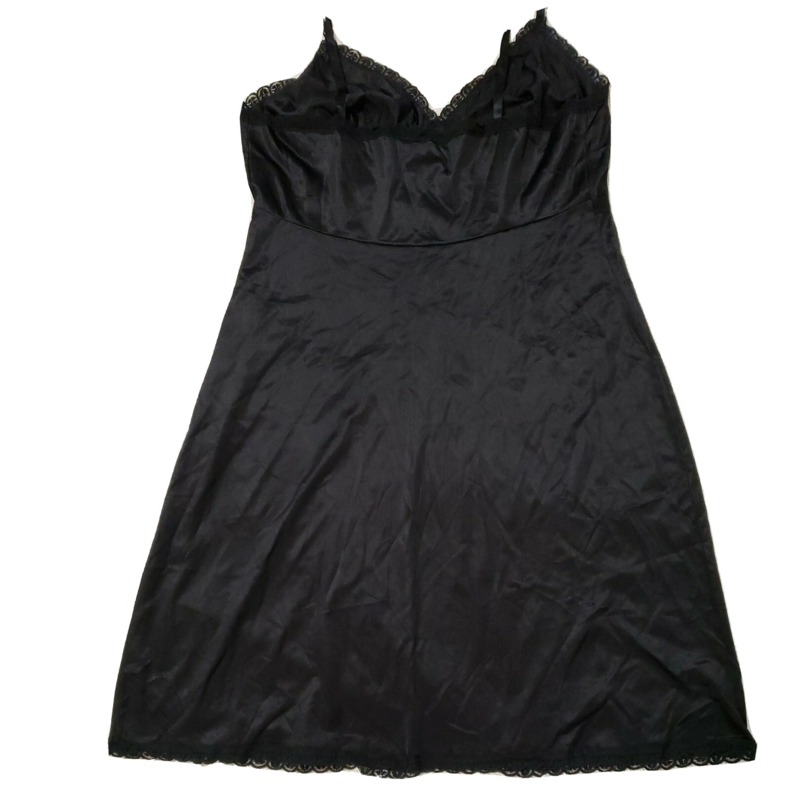 Sears Doesn&rsquo;t Slip Nylon Womens Full Slip. Sz 40. Black.Made in USA.Vintage.