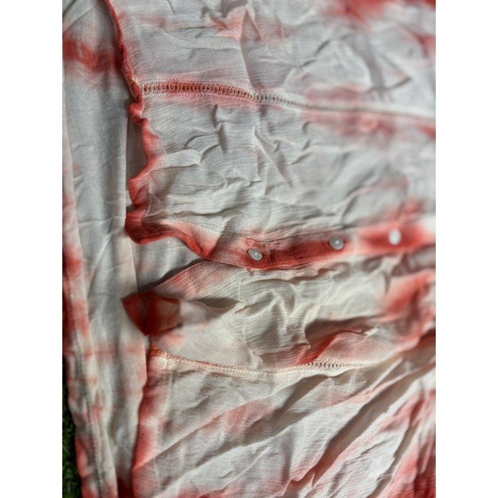 Vintage America Size Medium Tie Dye Embroidered Button Up Shirt Top
