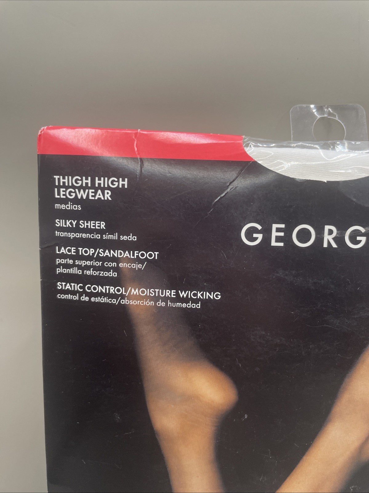 George Medium Tall White Style # 1807 Pantyhose Thigh High Lace Top