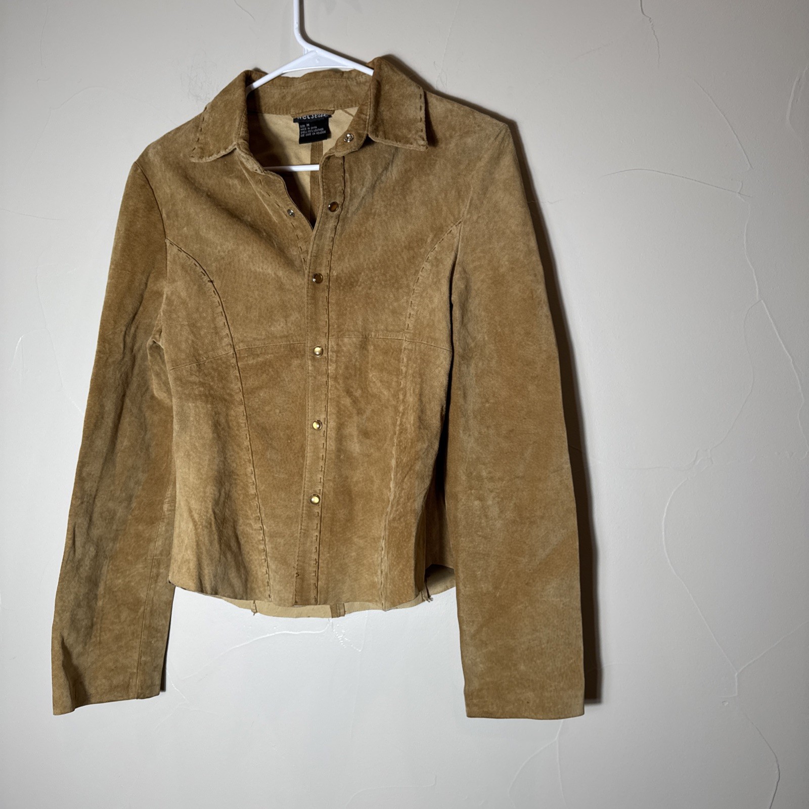 Vintage Y2K Wet Seal Suede Leather Shirt/Jacket, Snap Button Front, Women’s M