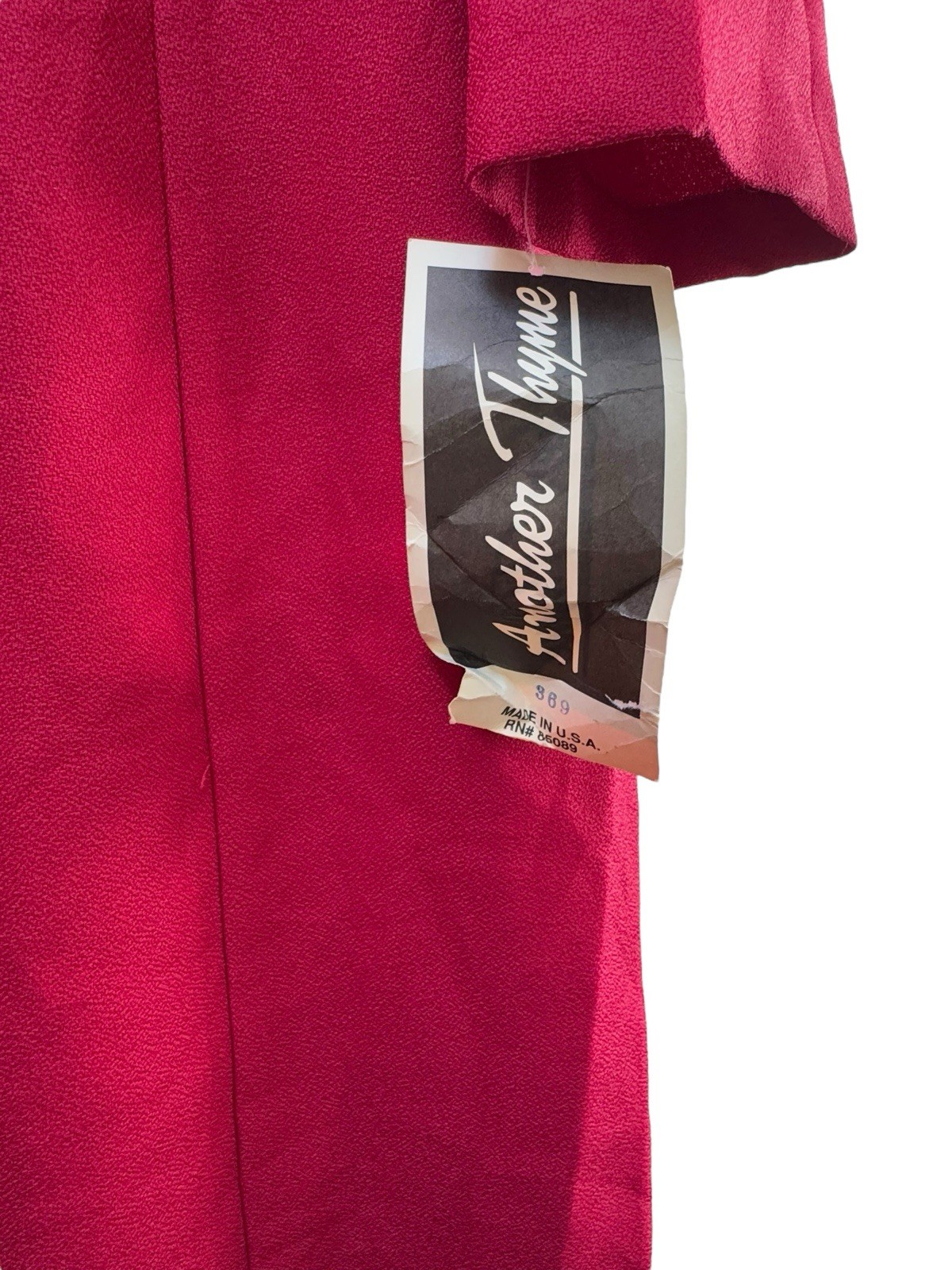 NOS Vintage Another Thyme Red Dress Size 12 Floral Lace Applique Neck Holiday