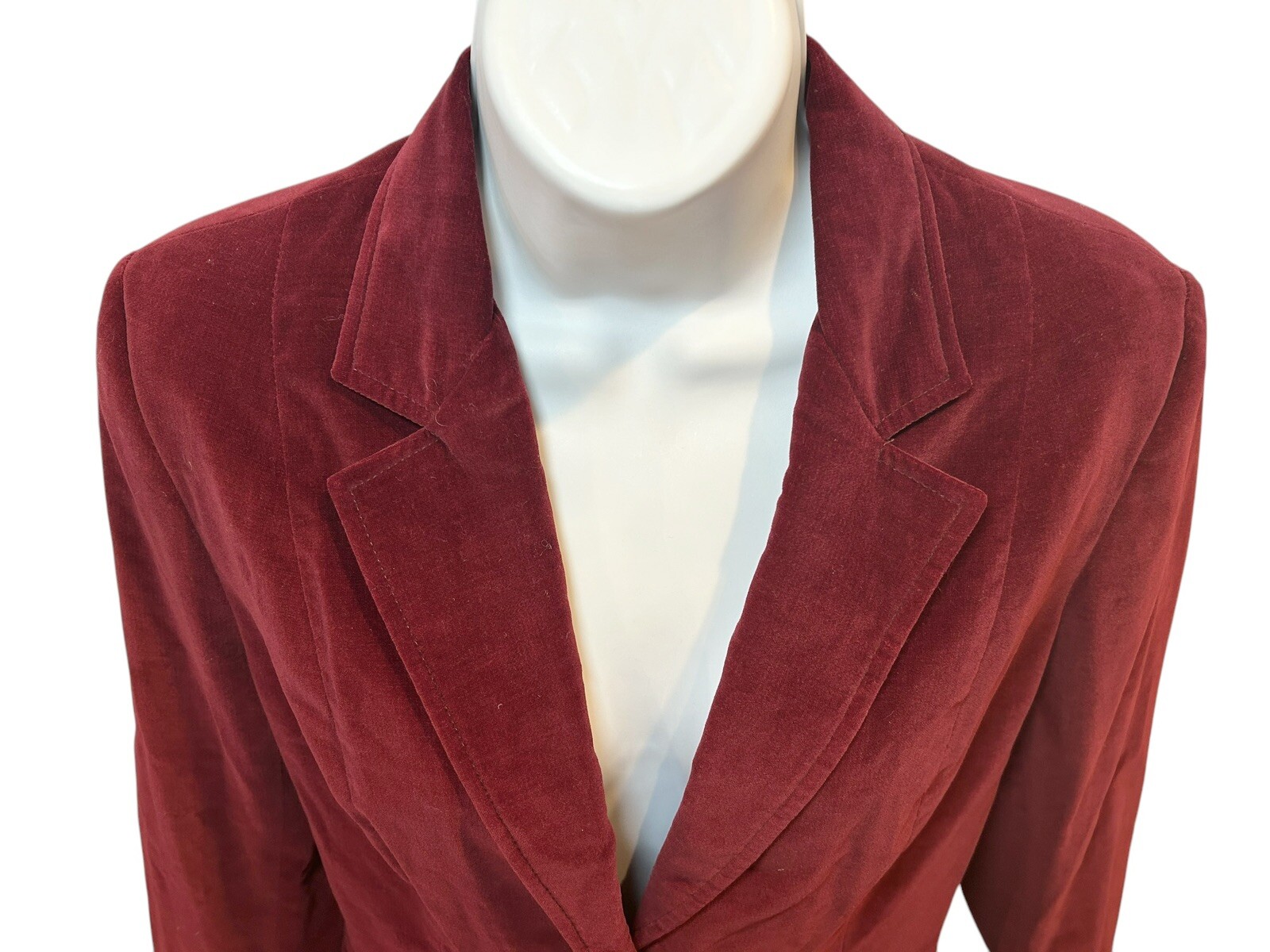 PRESENT Co Velour Blazer 2 Button Up Size SMALL 11/12 Red Wine Velvet Jacket*