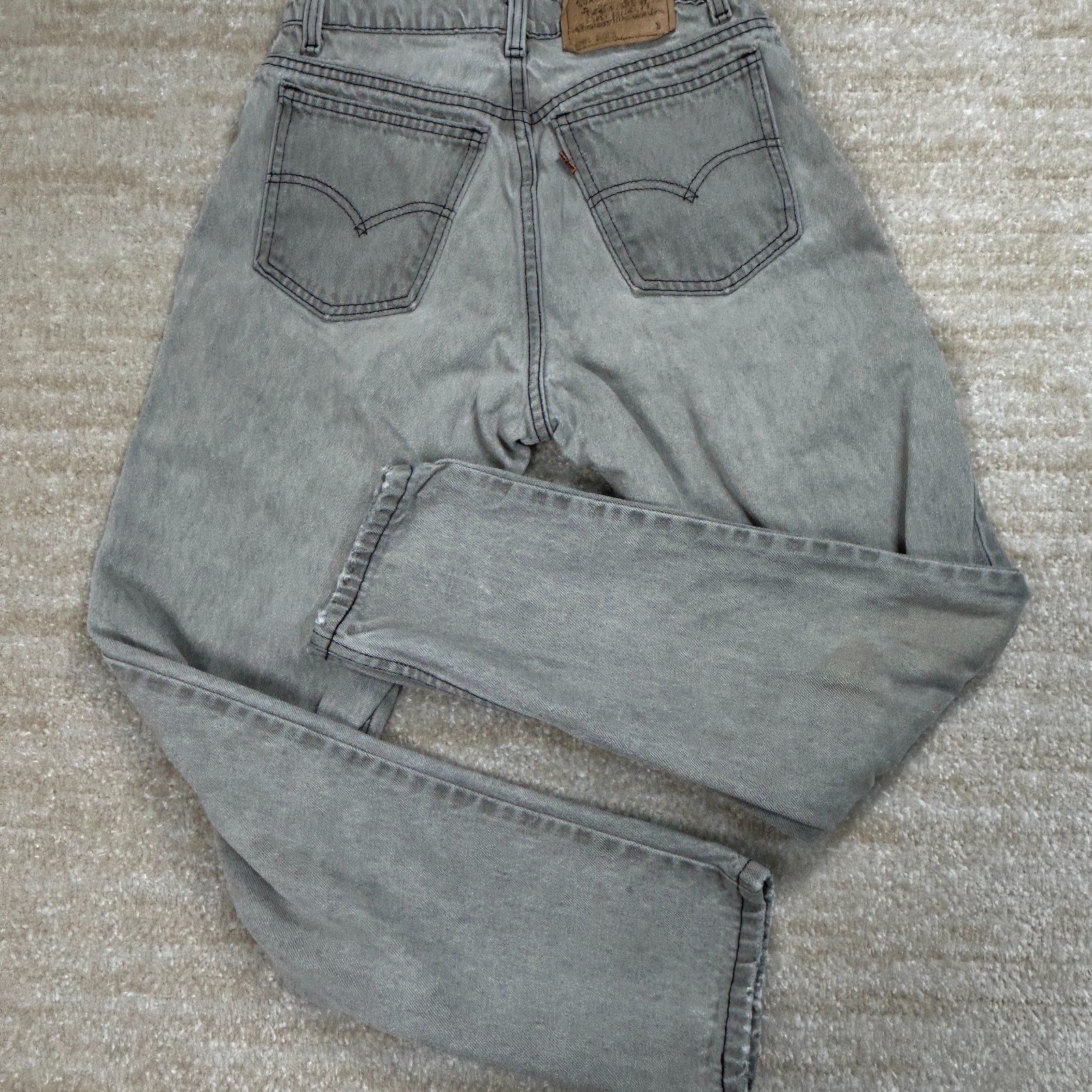 Levis 951 Womens 8 Orange Tab Gray Short Tapered Leg Jeans 90s Vintage Denim