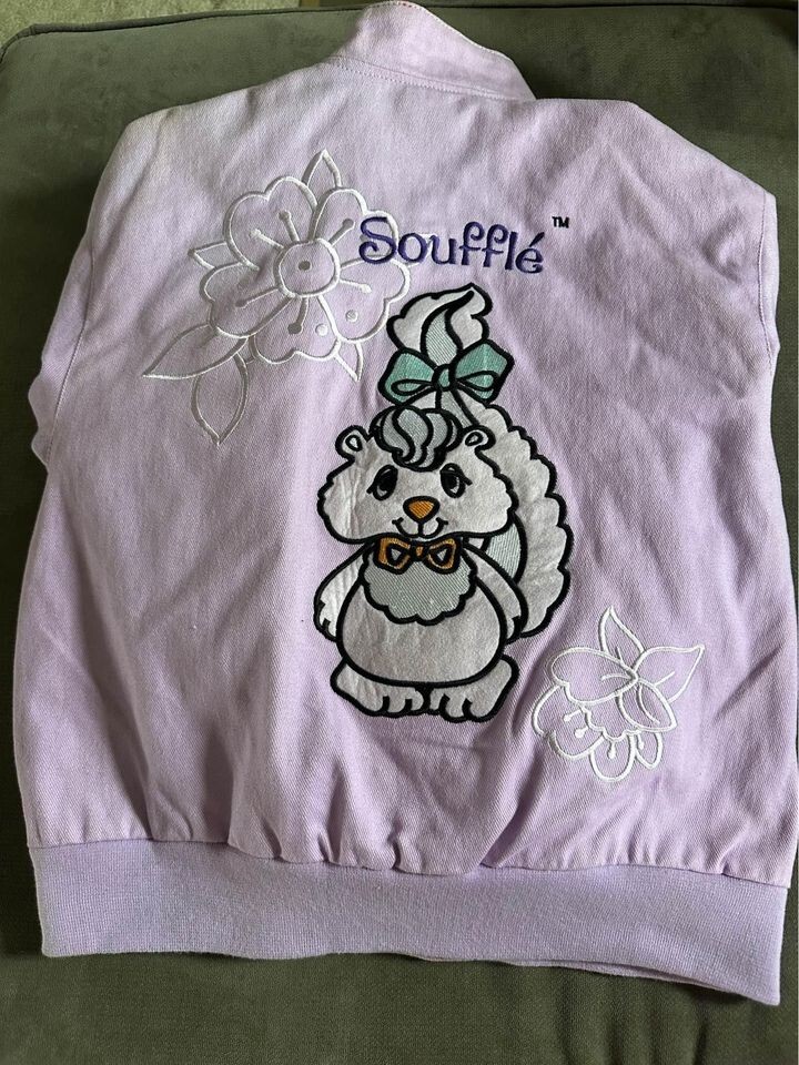 Vintage Lavendar Strawberry Shortcake Angel Cake Bomber Jacket