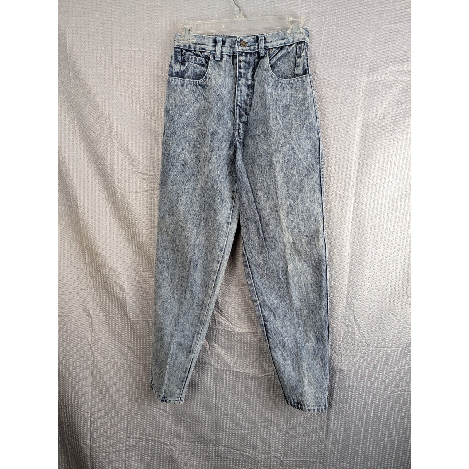 Poco Loco Vintage 80s Acid Wash High Rise Tapered Jeans Womens XS 23 24 Waist