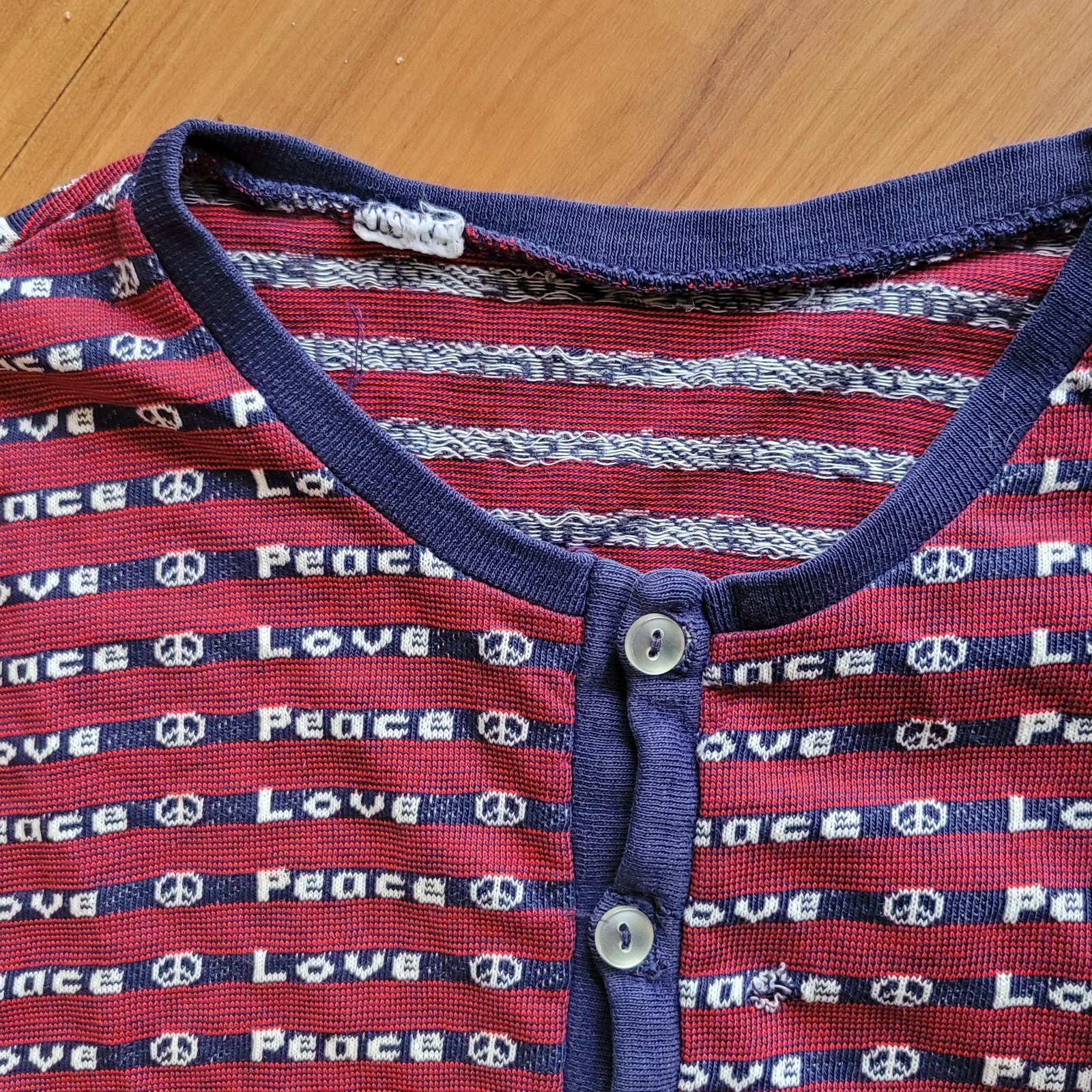 Counterculture Henley Shirt, “Peace / Love” Motif | United States, c. 1970s–1980