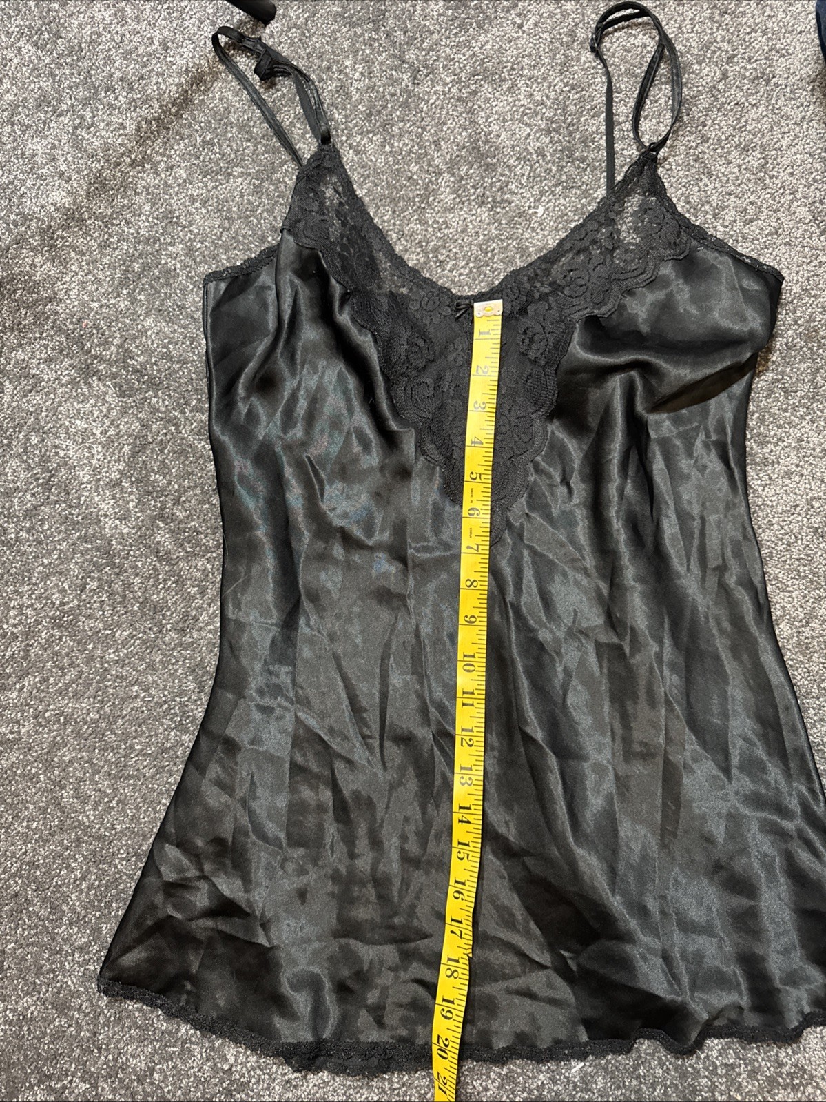 Vintage MAIDENFORM CHANTILLY Black LACE Size 36 Nylon Slip Sleep Polyester