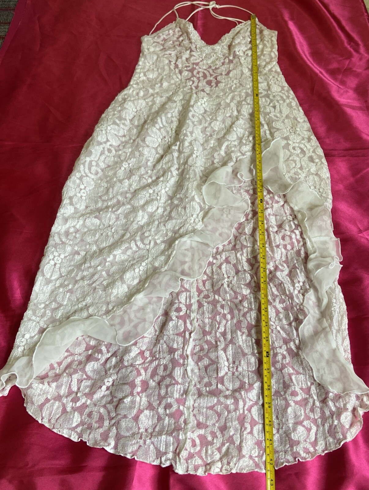 Vintage Intimate Attitudes Sz. 2X Polyester Blend Sheer Lace Baby Doll Nightgown