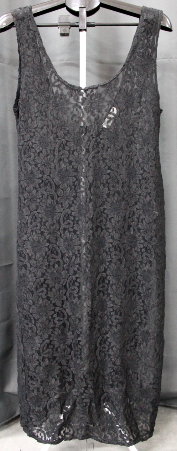 Vintage Val Mode Lingerie Black Lace Slip Dress