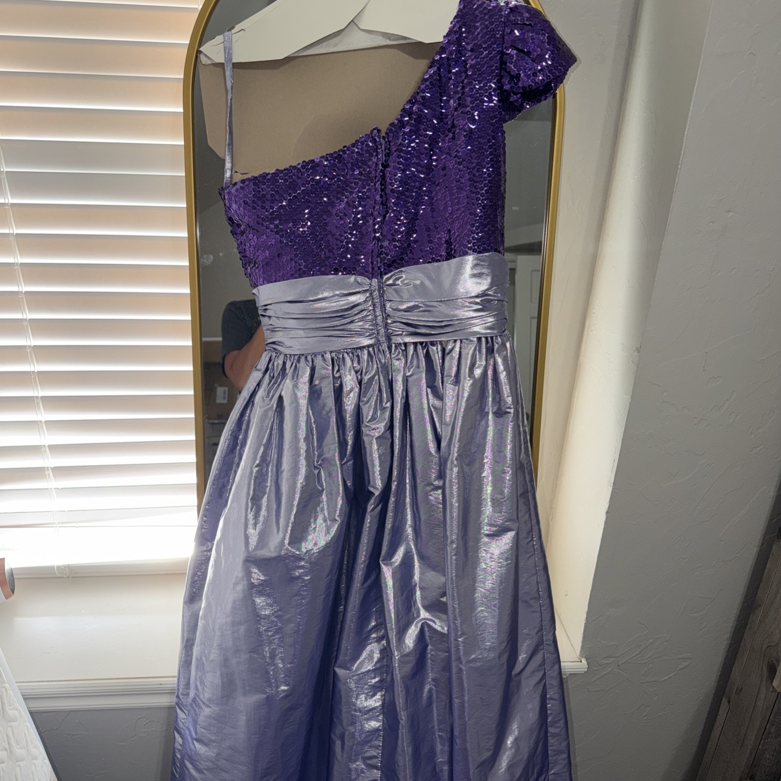 Vintage Alyce Designs 80s Sequin W/ Metallic Skirt Prom Party Dress 12