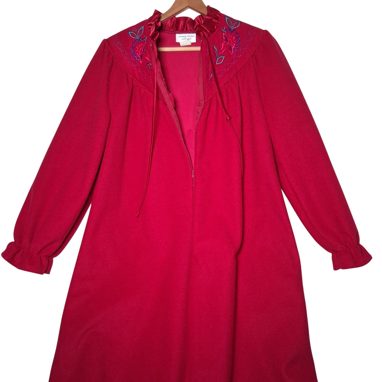 Vintage Amanda Stewart Intimates Robe Nightgown Housecoat Small Pink Granny Zip