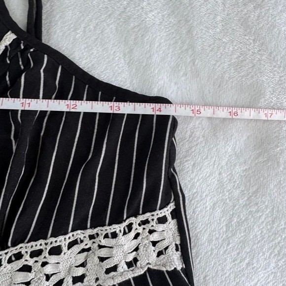 Studio Donatella black stripped lace babydoll cami tank top y2k vintage grunge