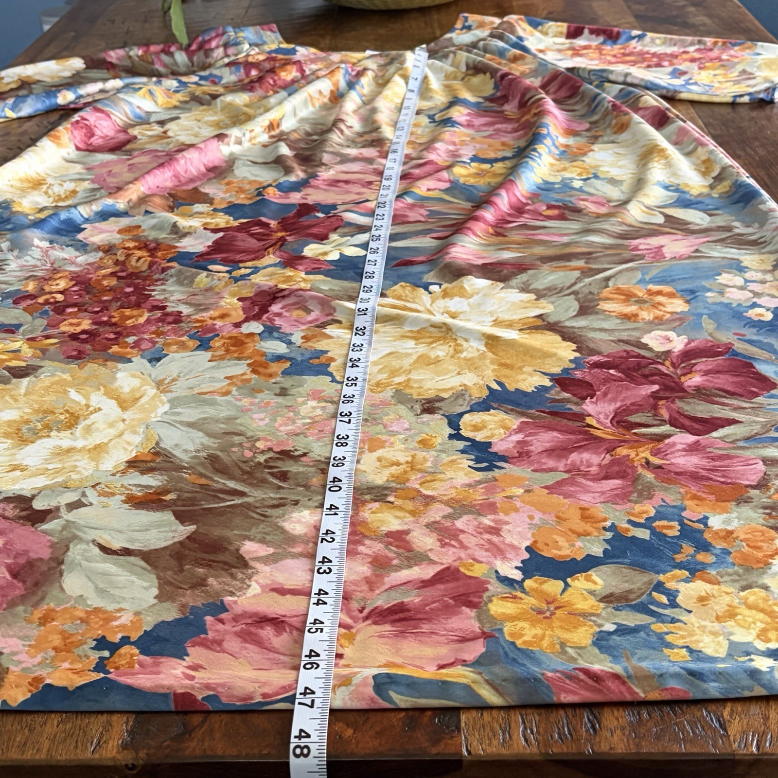 VTG Metropolitan Mumu Tent Dress Caftan Warm Tone Floral Print Size 1X 1 Pocket