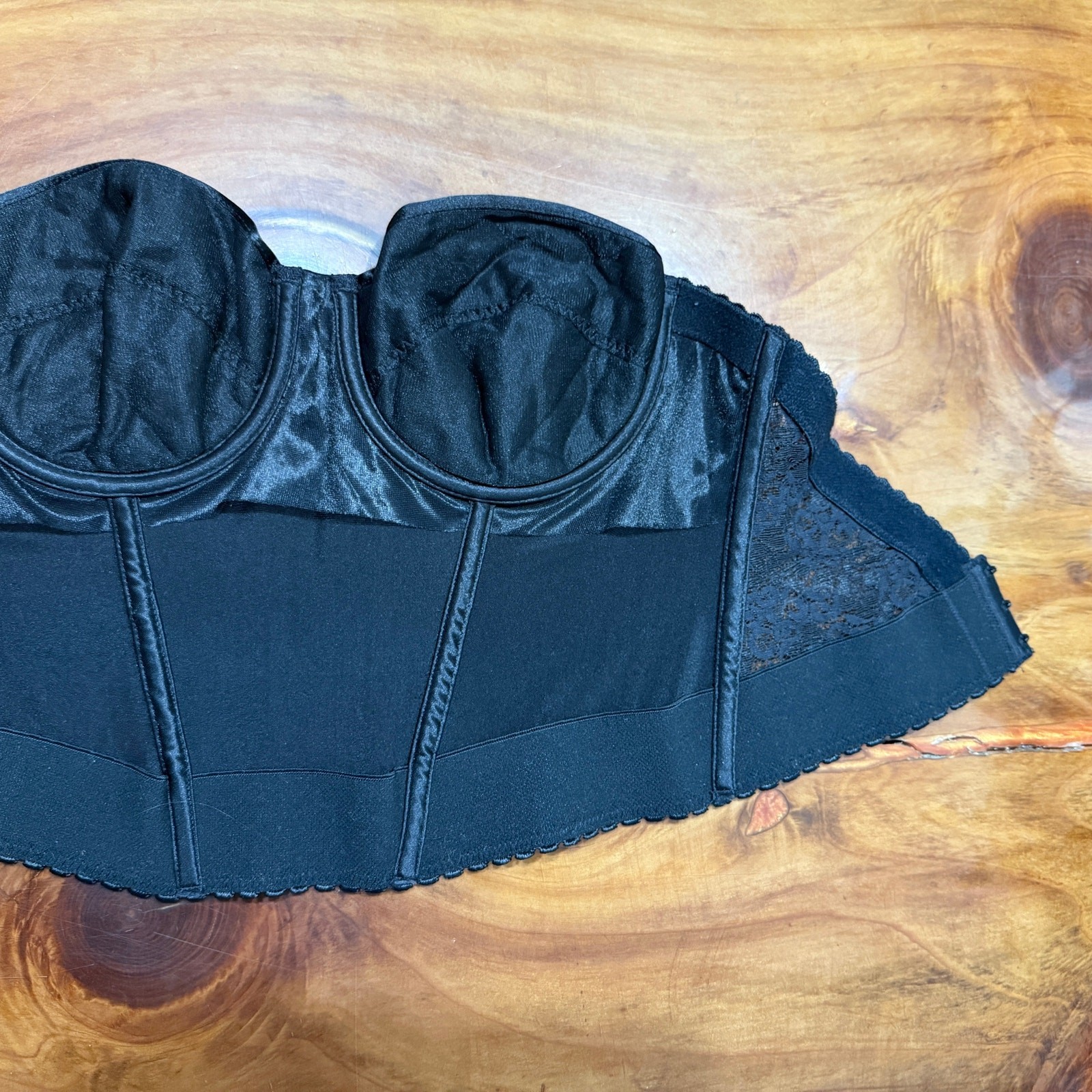 Vintage Maidenform Rendezvous Bustier Lingerie Top Model Bra 38B Satin Y4-2