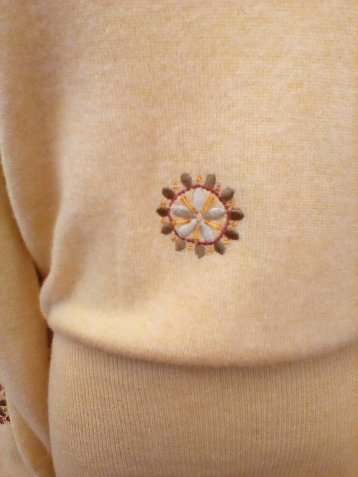 LAUREL Escada Sweater Cashmere Blend Sz XS S Embroidered Beaded 80&rsquo;s Italy