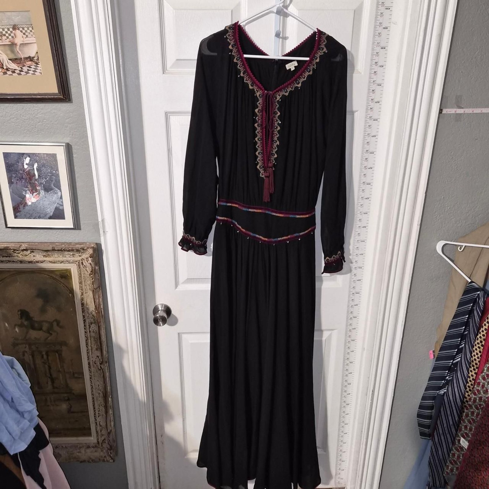 Talitha Black Embellished Bohemian Maxi Dress XS