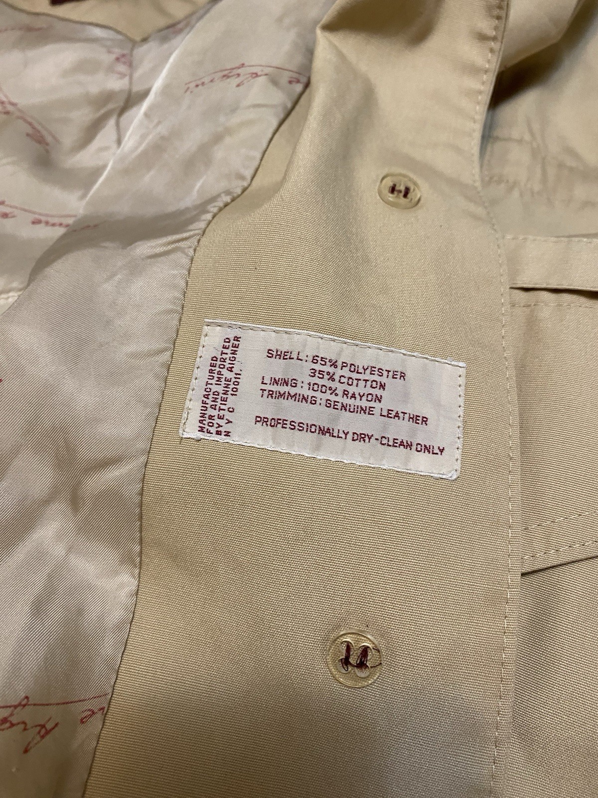 Vintage Eitenne Aigner All Weather Rain Coat With Oversize Hood & Drawstring