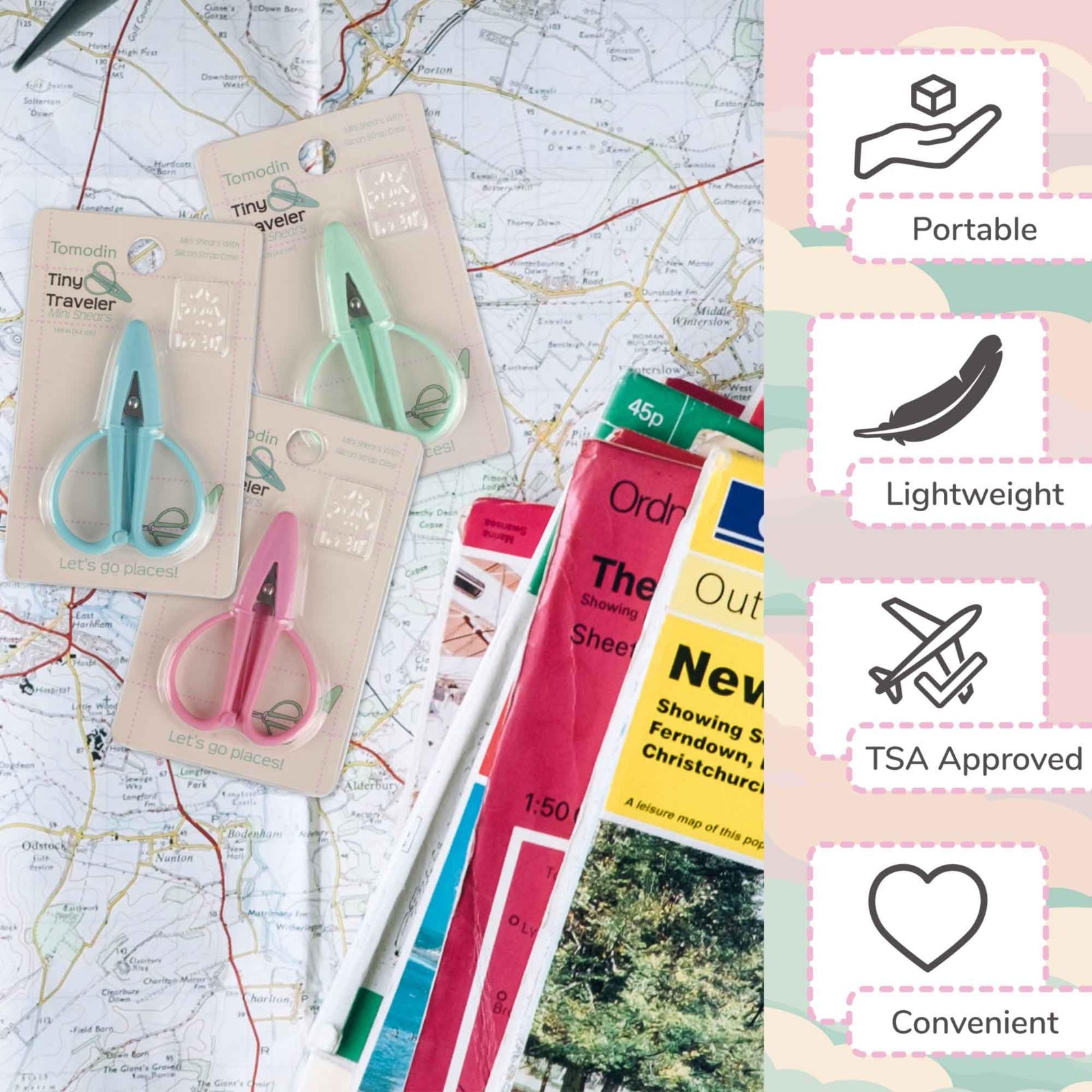 JubileeYarn Tiny Traveler Units – Portable TSA Compliant Mini Airplane Snips – A
