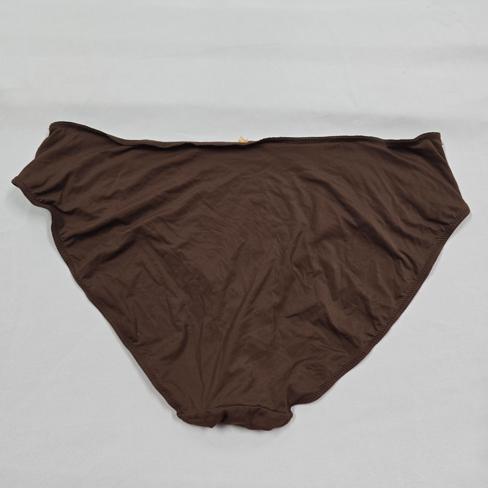 Microfiber Brown Hi Cut Panties Mesh Lace Embroidered Hips XXXL 3XL