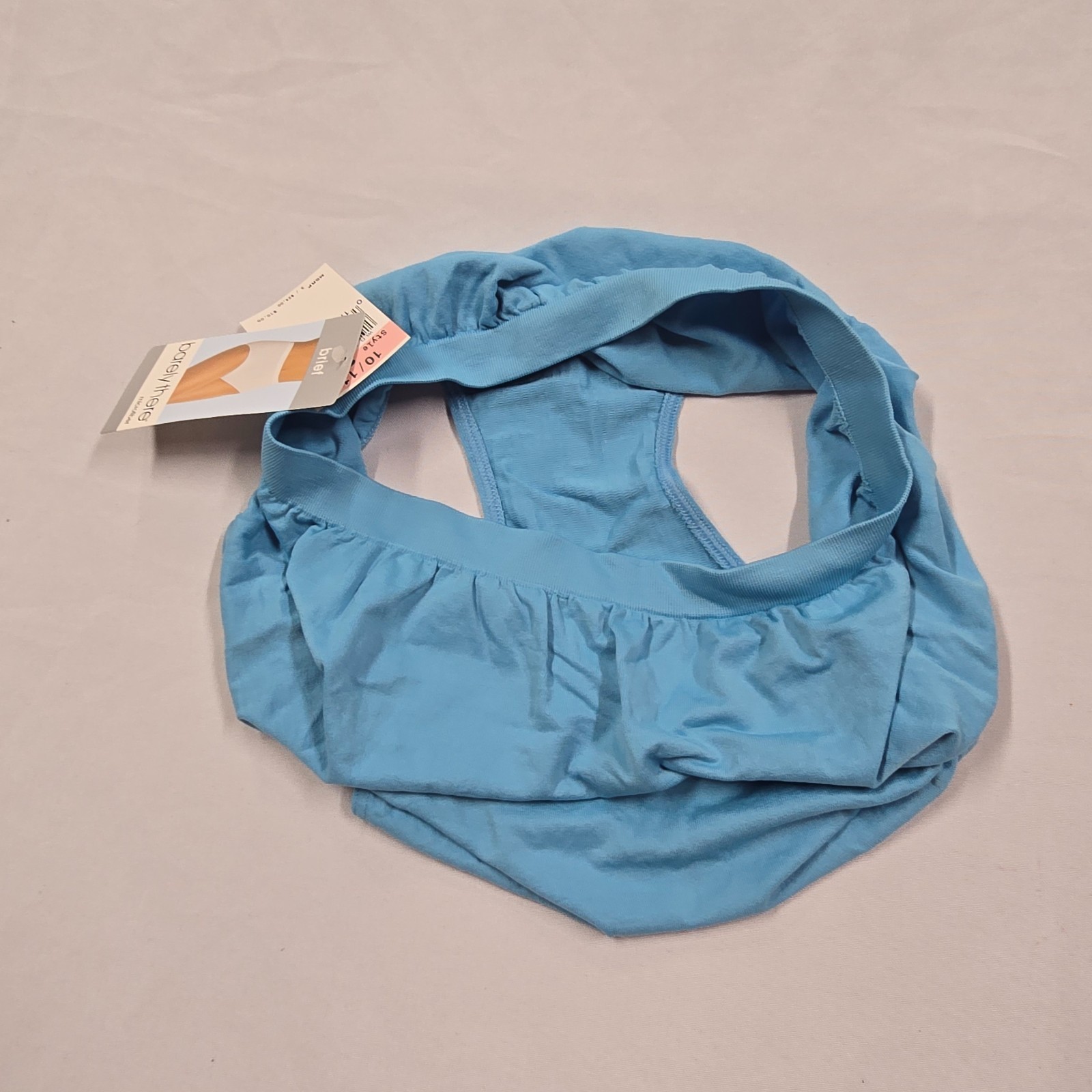 Vtg BARELY THERE 2303 Solid Microfiber Hi-Cut 10/11 Teal Panties NEW